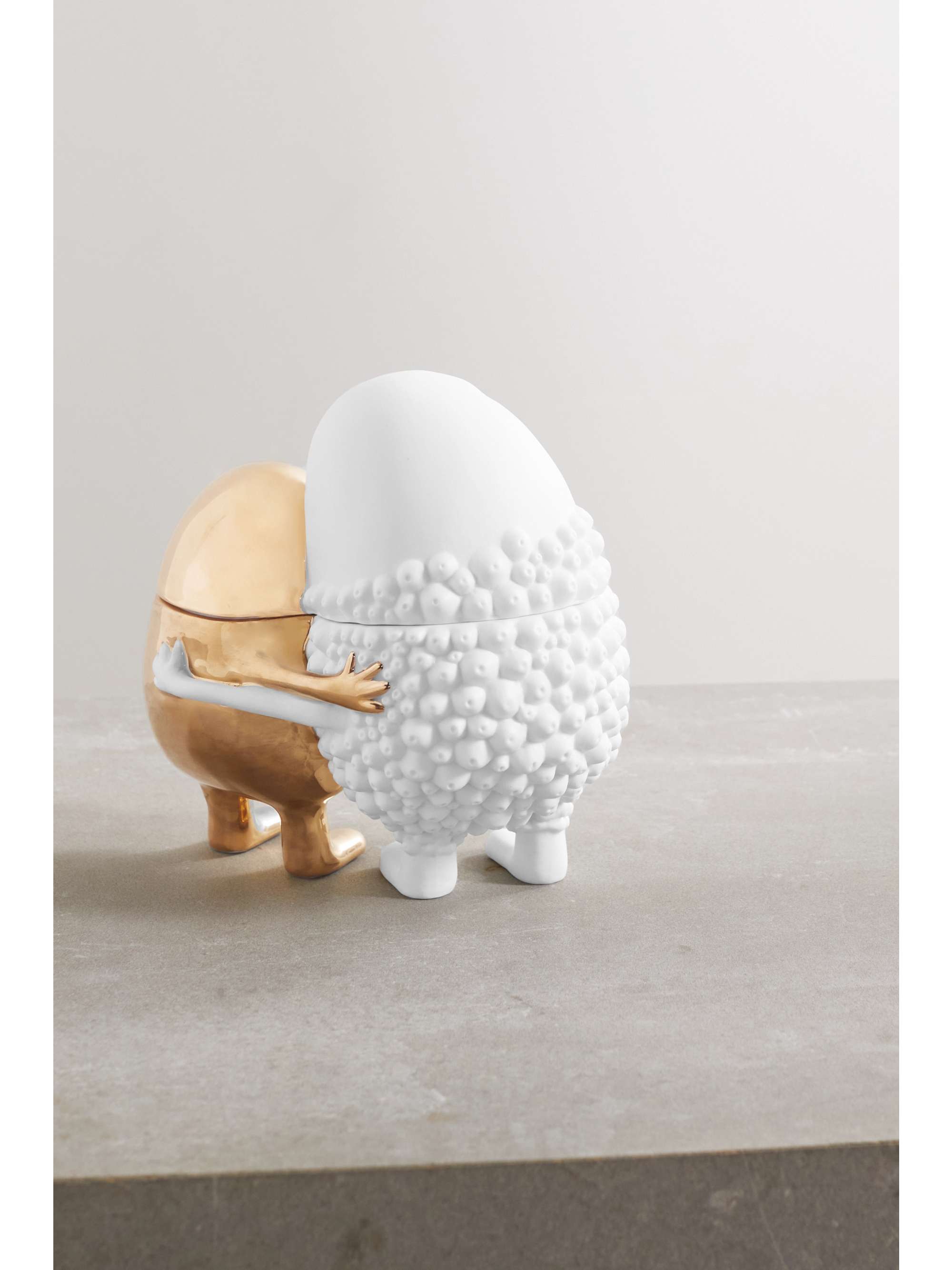 L'OBJET + Haas Brothers Huggers gold-plated porcelain box