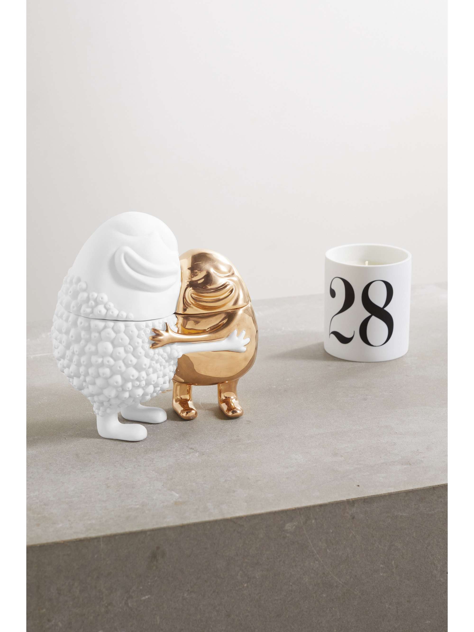 L'OBJET + Haas Brothers Huggers gold-plated porcelain box