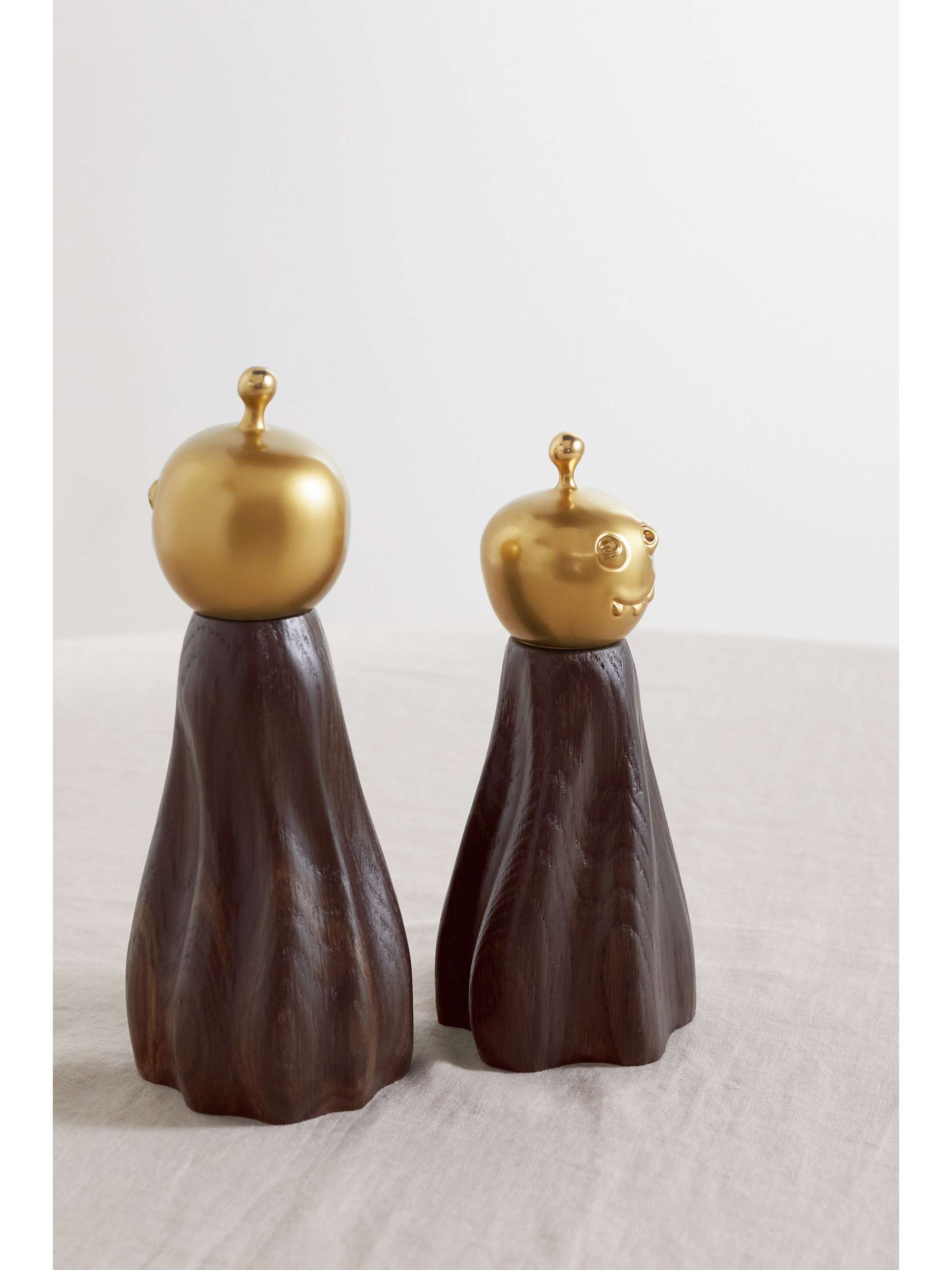 L'OBJET x Haas Brothers “Fantomes” 木质金色食盐胡椒研磨器