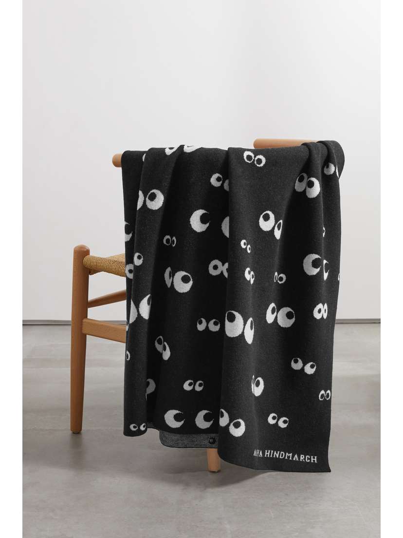 Anya Hindmarch All Over Eyes Intarsia Wool-blend Throw