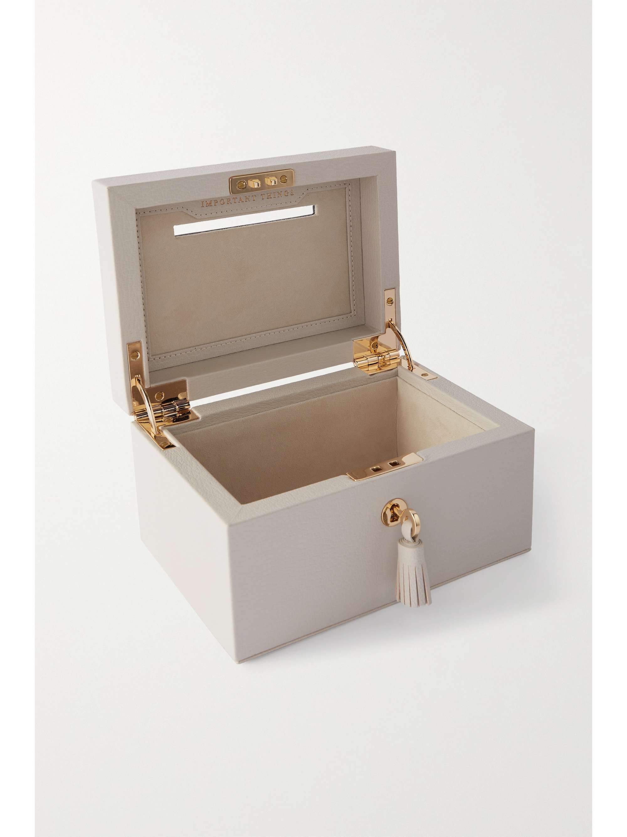 ANYA HINDMARCH Frog small textured-leather jewelry box