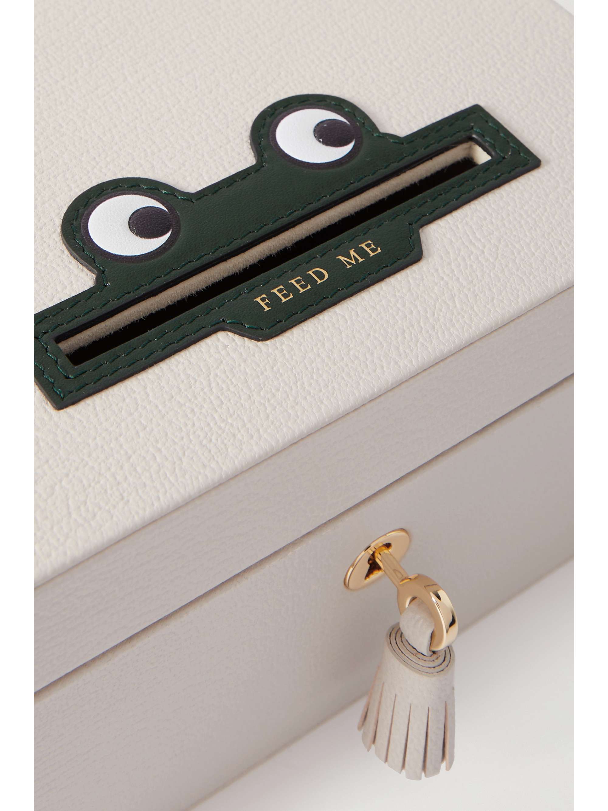 ANYA HINDMARCH Frog small textured-leather jewelry box