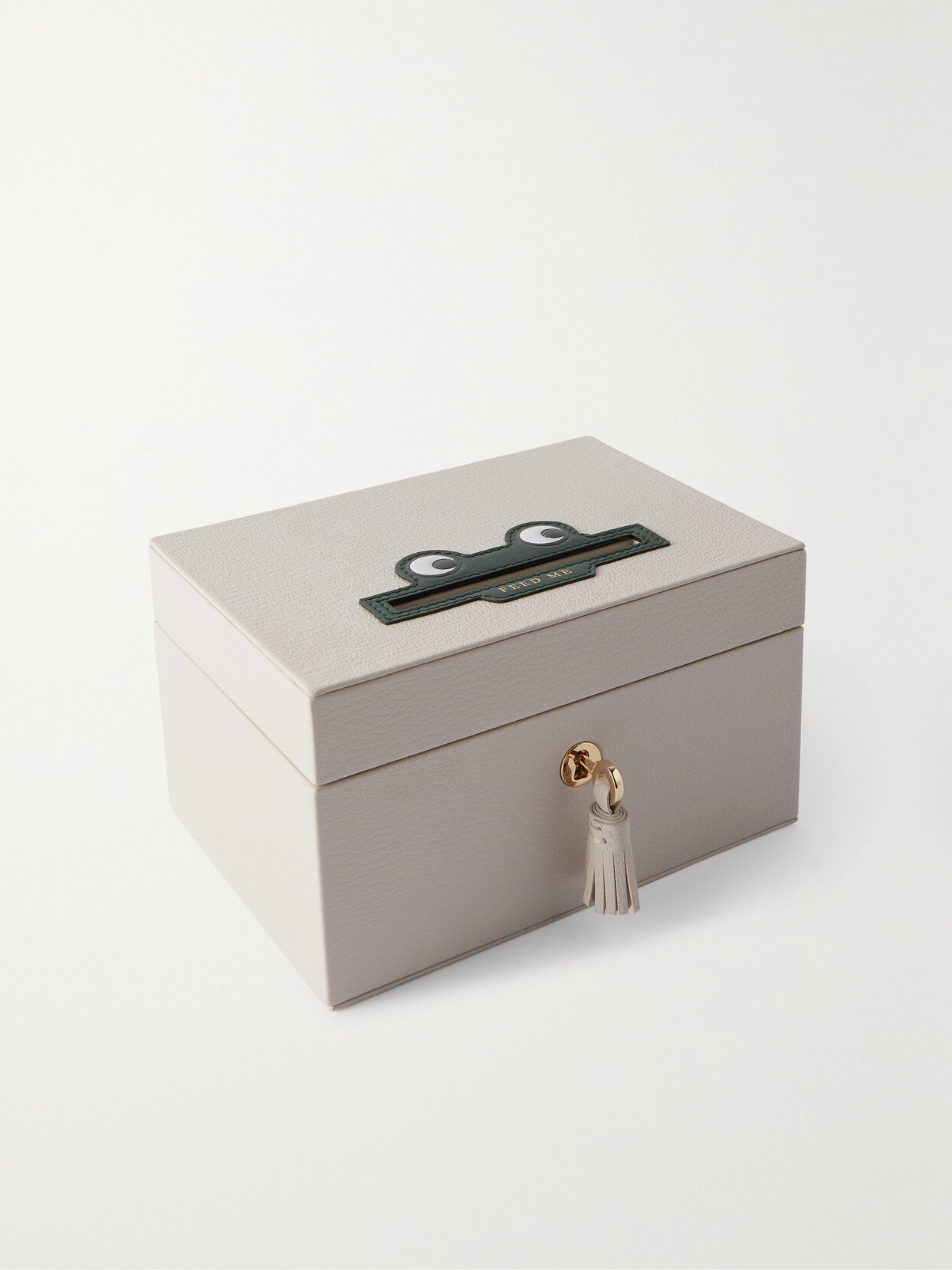 Anya Hindmarch - Frog Small Textured-leather Jewelry Box - Off-white