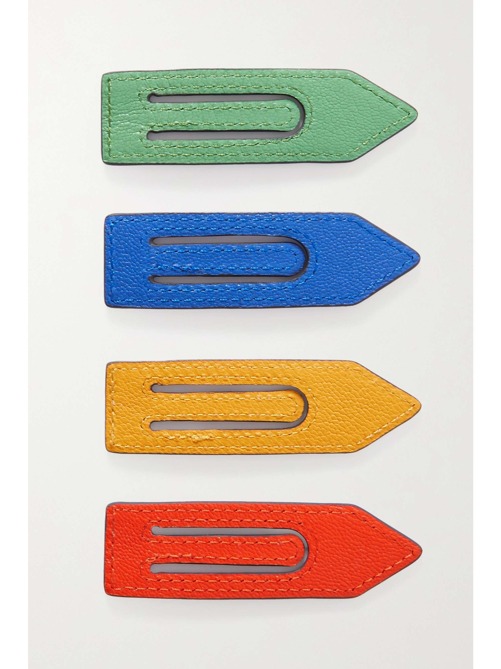 ANYA HINDMARCH Set of four textured-leather bookmarks