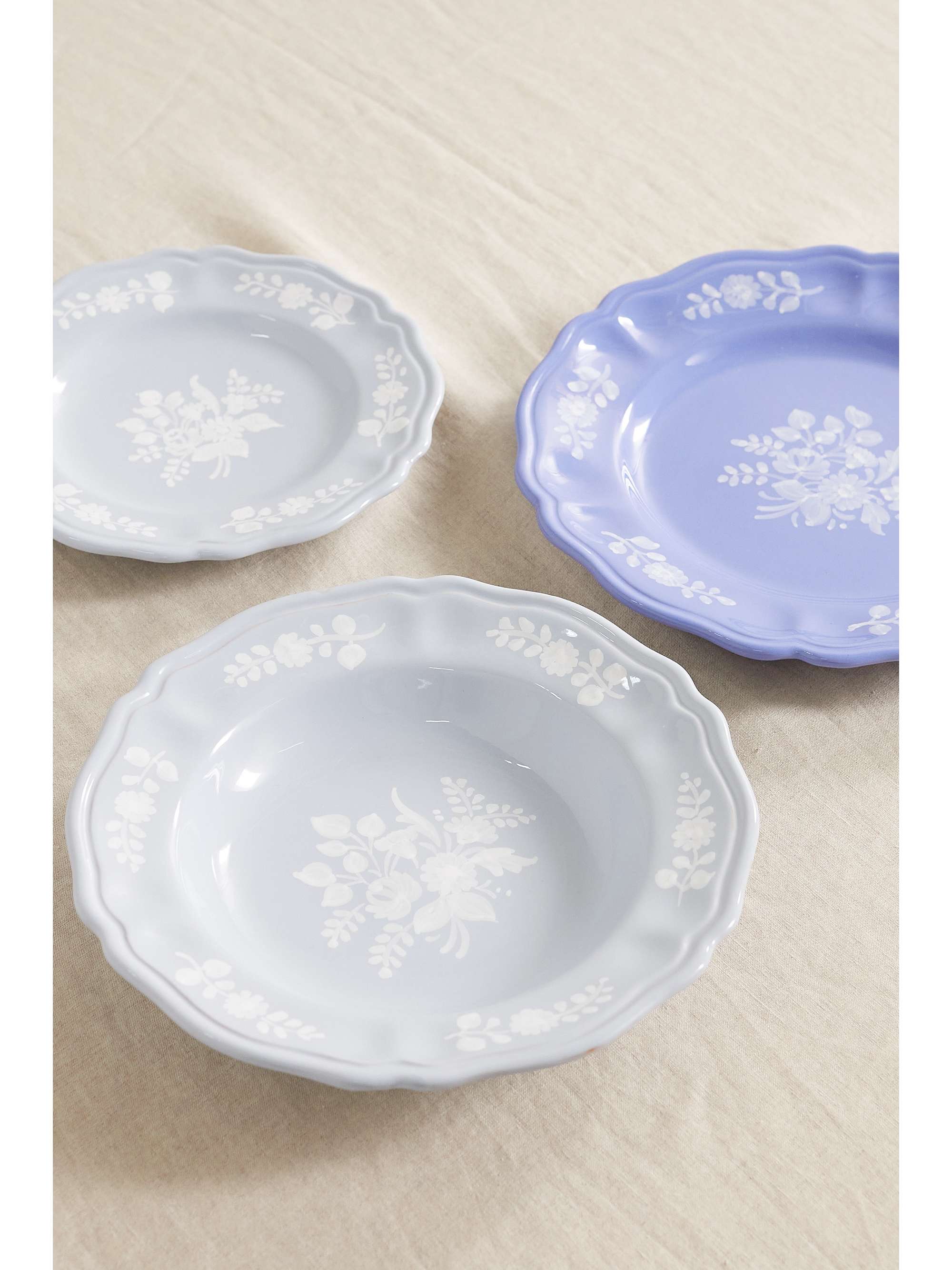 CABANA Set de trois assiettes plates en céramique