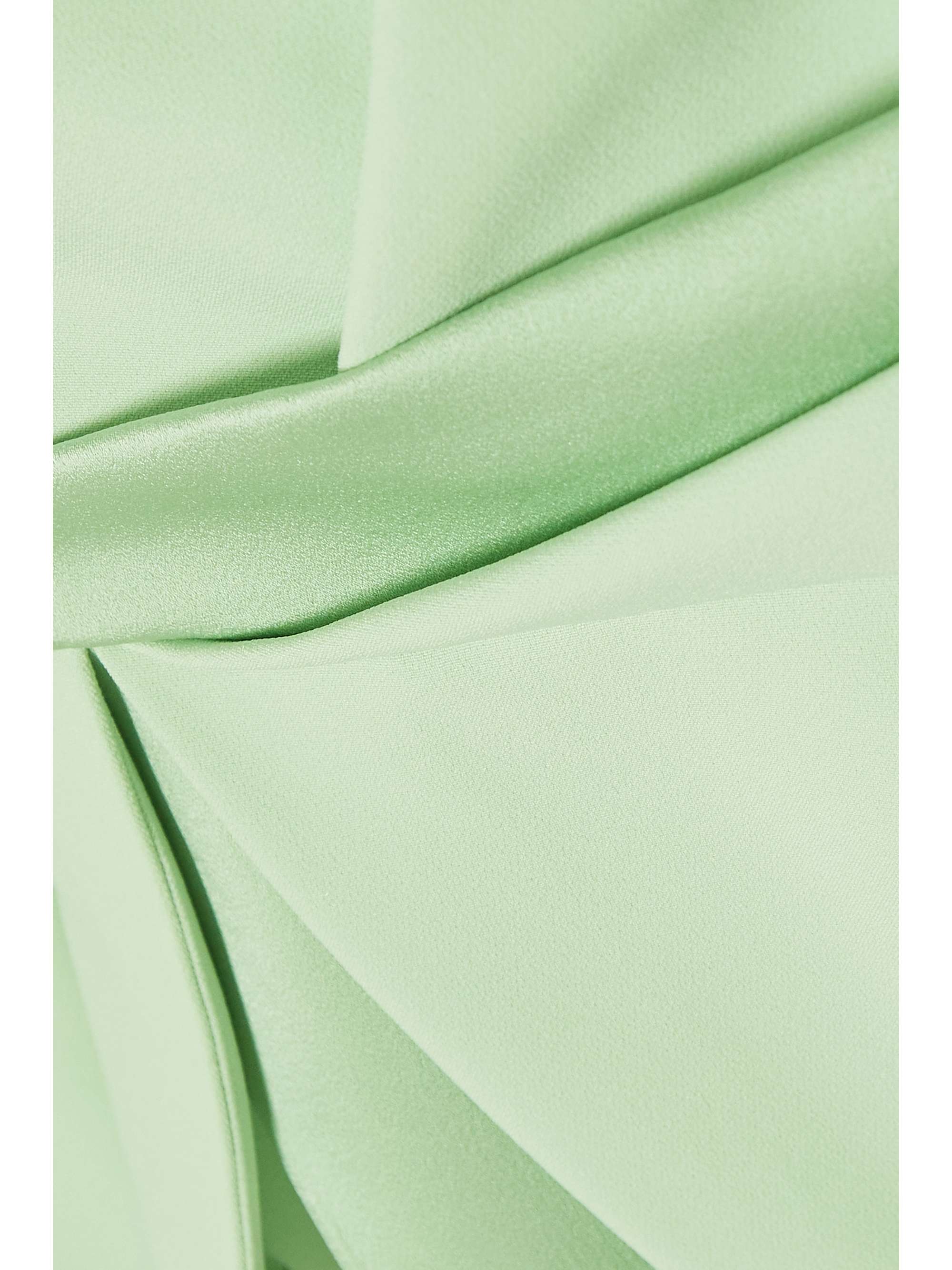 SAFIYAA Farran draped satin-trimmed stretch-crepe peplum top