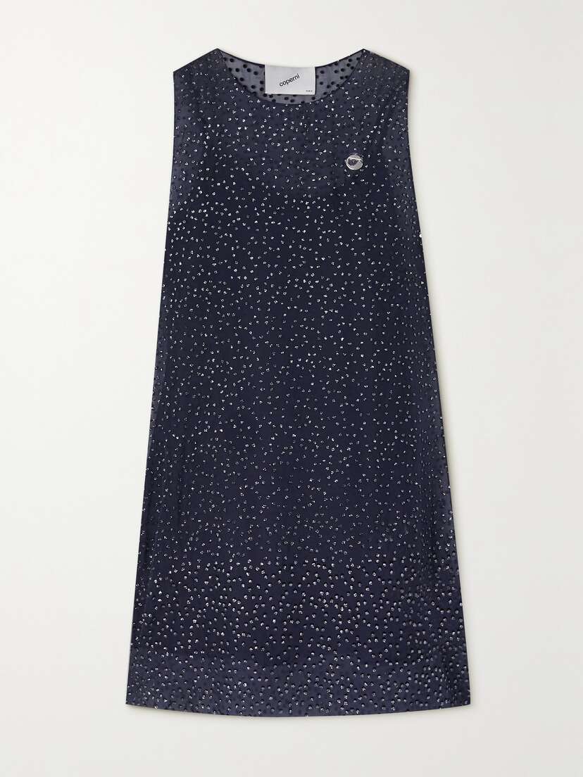 Coperni Glittered Silk-chiffon Mini Dress