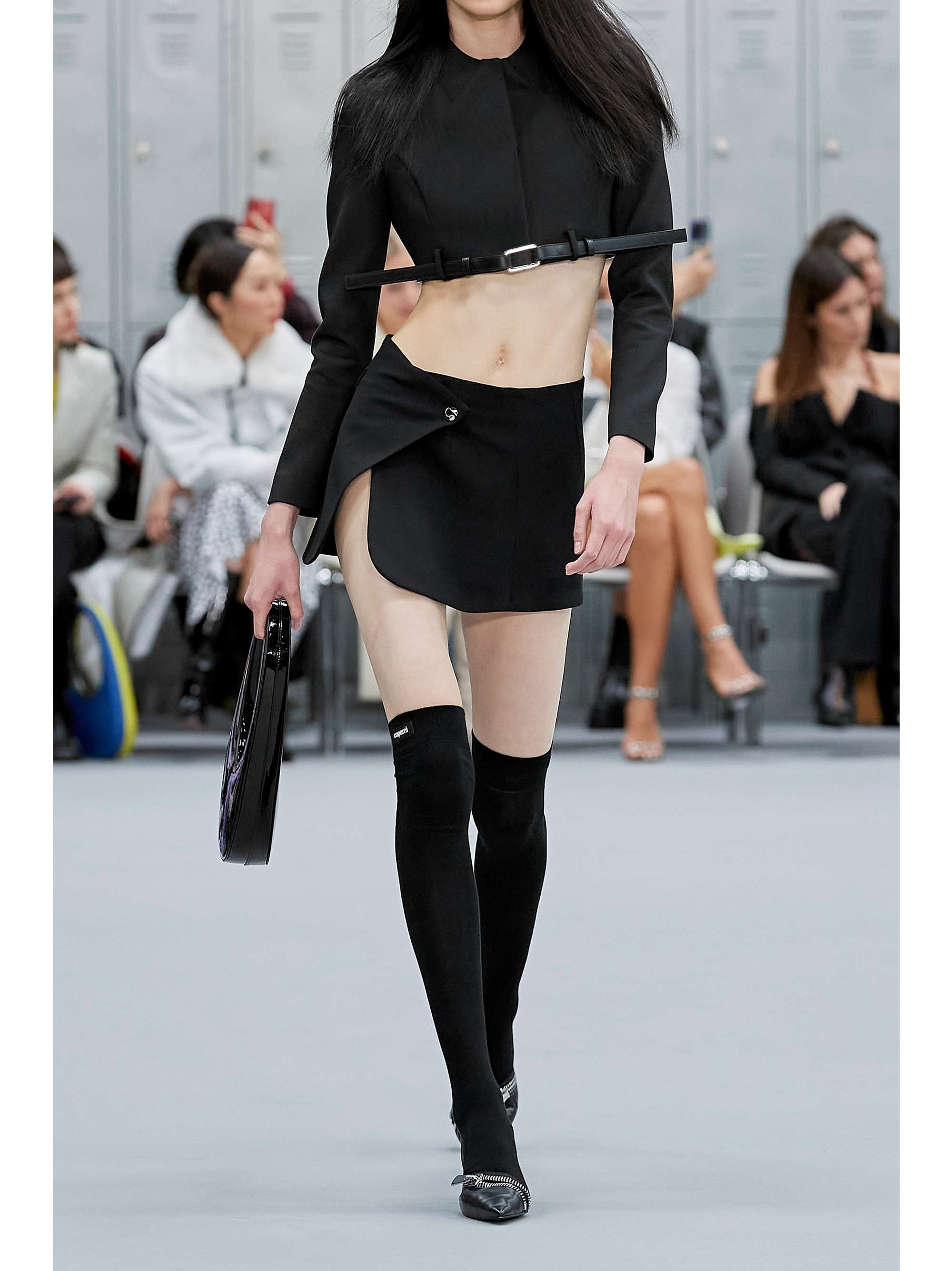 COPERNI Cropped belted stretch-crepe jacket