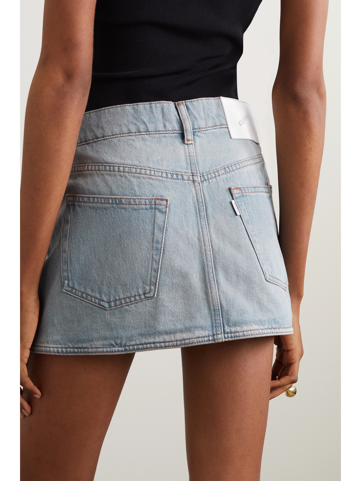 Coperni Denim Mini Skirt In Blue