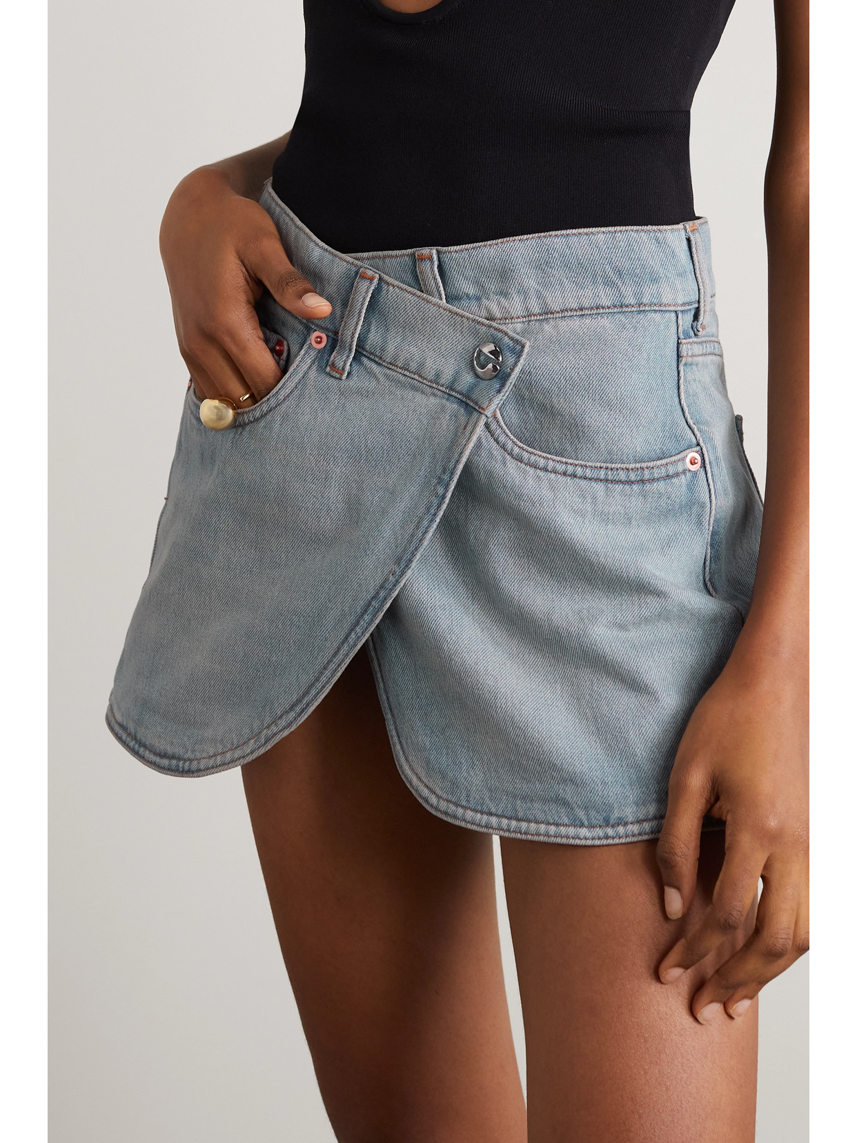 Coperni Denim Mini Skirt In Blue