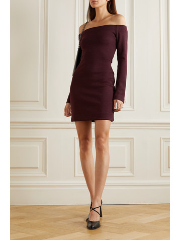 GAUCHERE Off-the-shoulder cutout wool mini dress