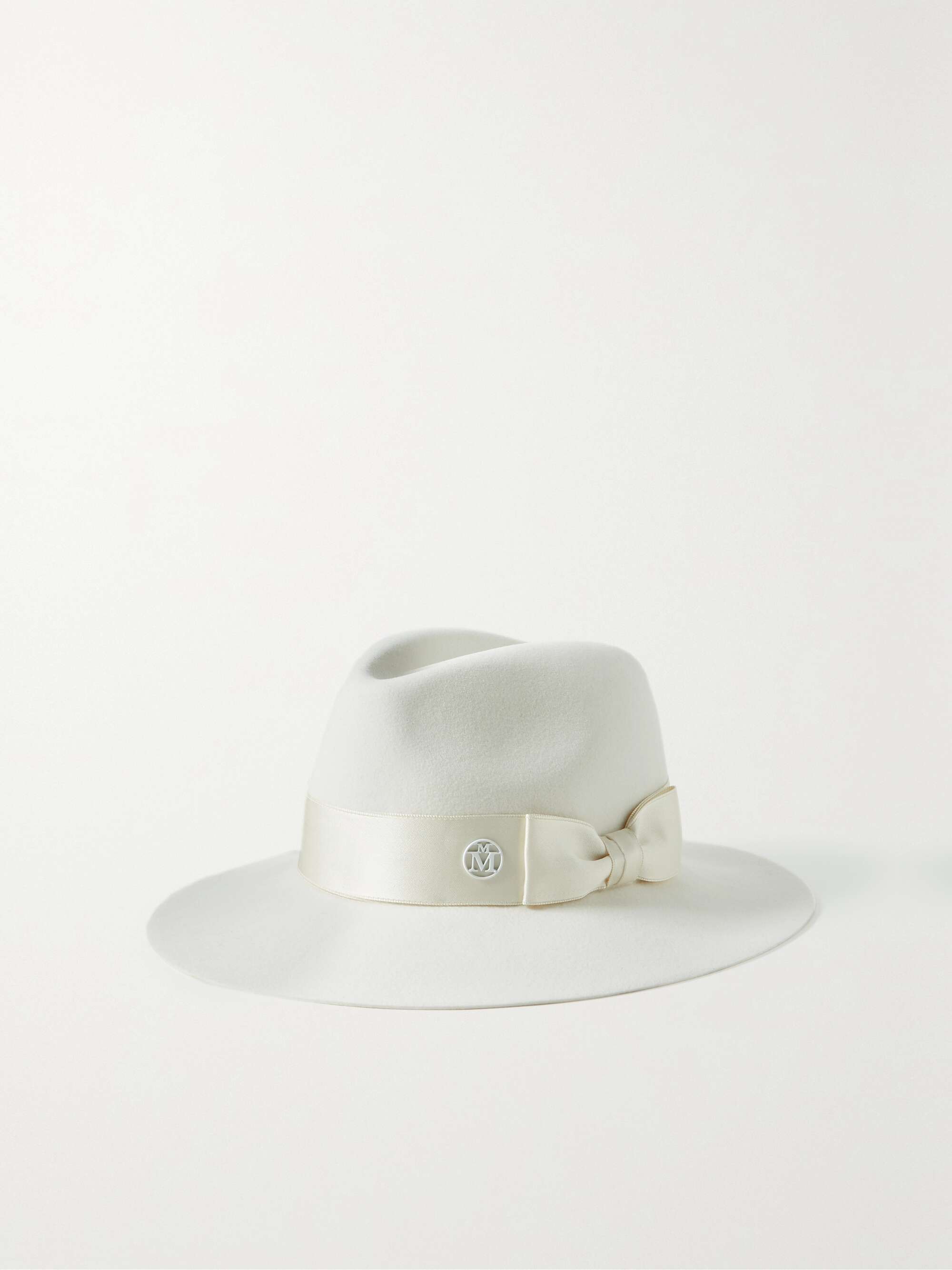 Ivory Henrietta silk satin-trimmed wool 