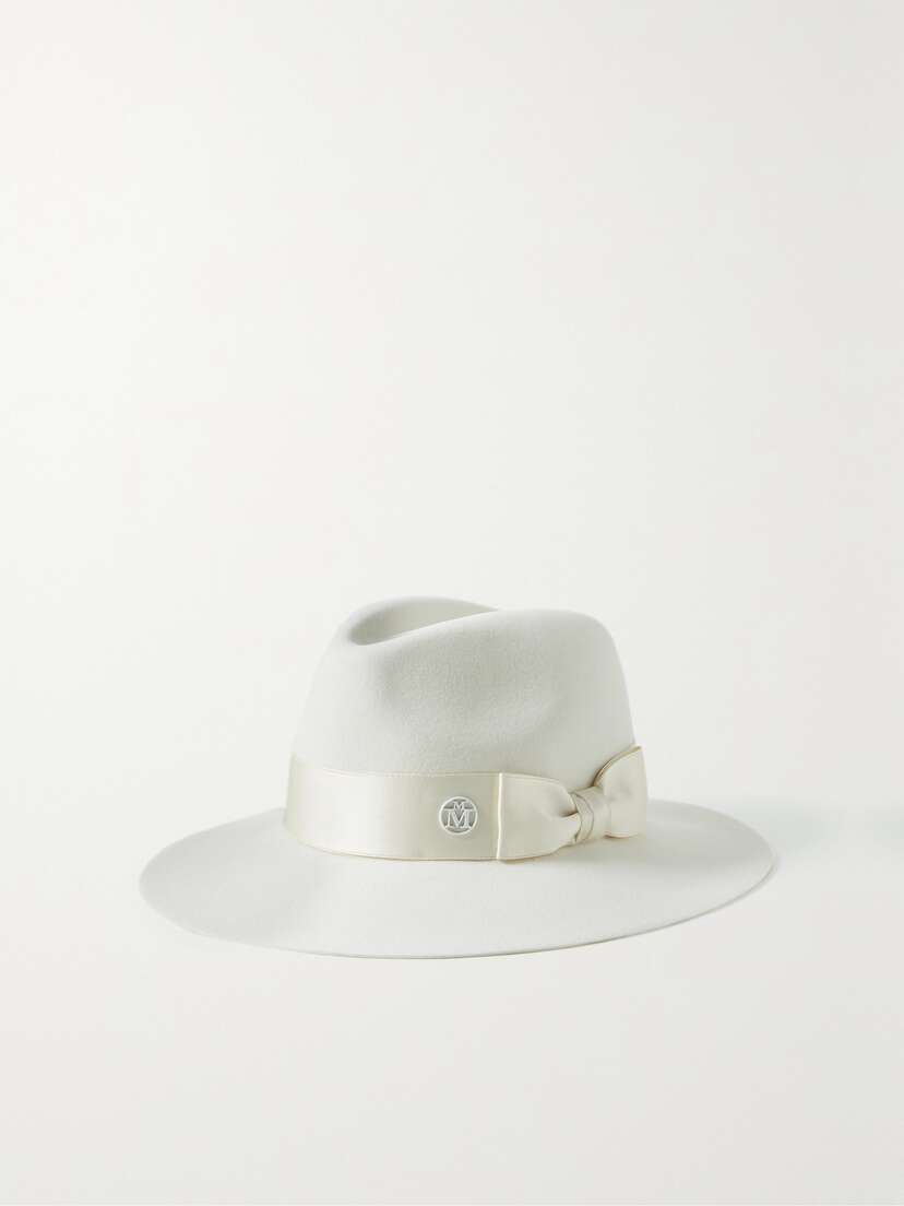 Maison Michel Henrietta Silk Satin-trimmed Wool-felt Fedora
