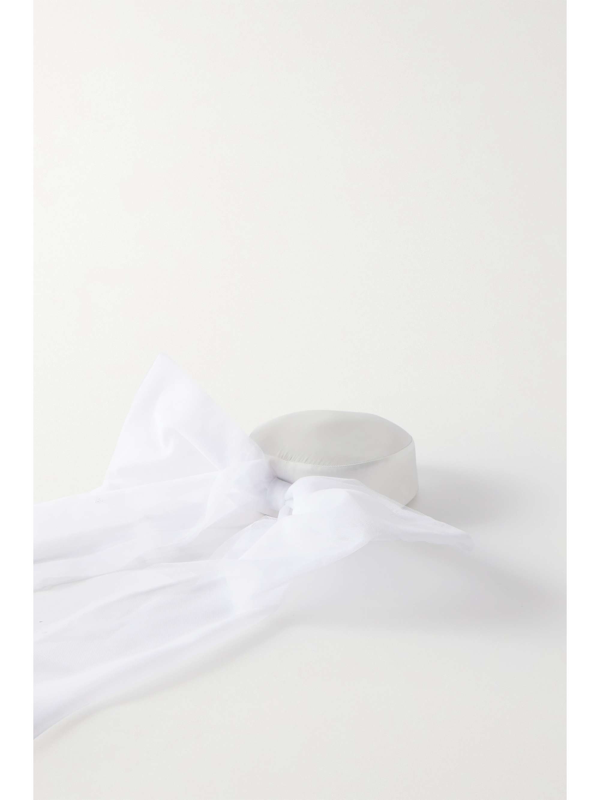 MAISON MICHEL Jackie bow-detailed tulle, satin and wool-felt hat