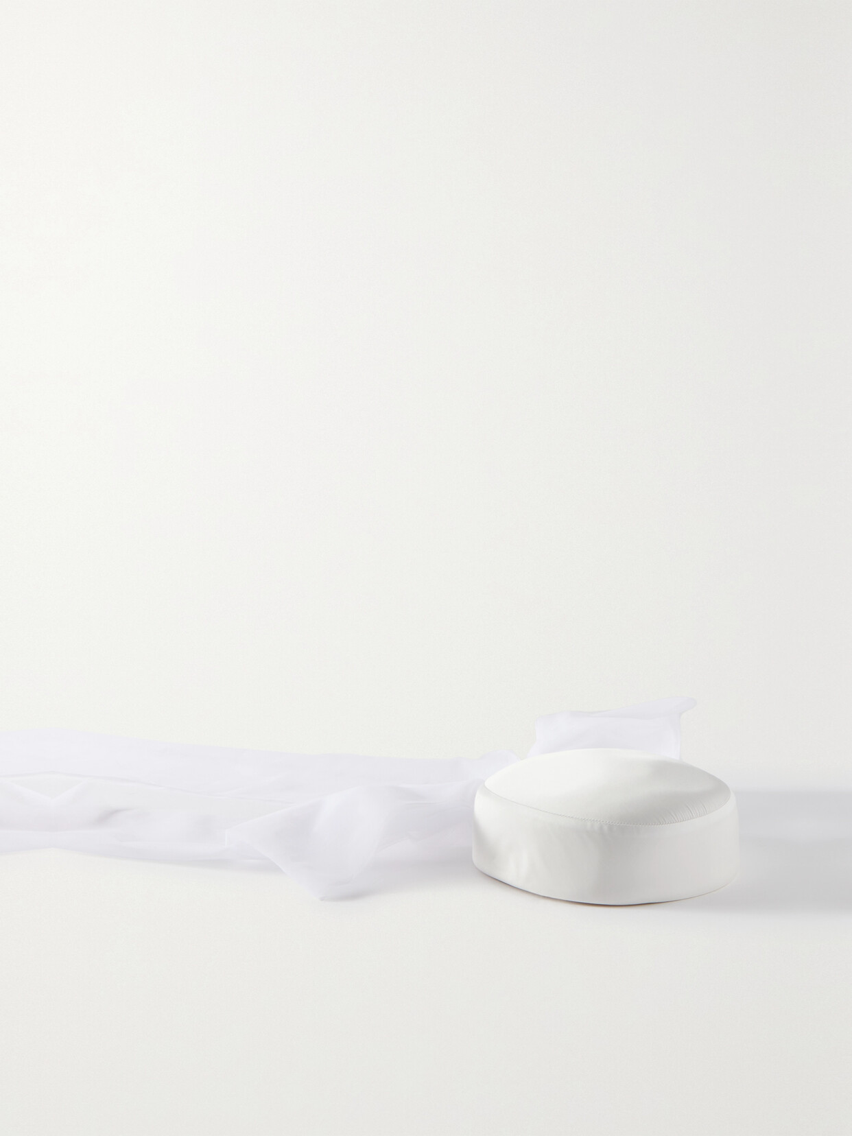 Maison Michel Jackie Bow-detailed Tulle, Satin And Wool-felt Hat In White