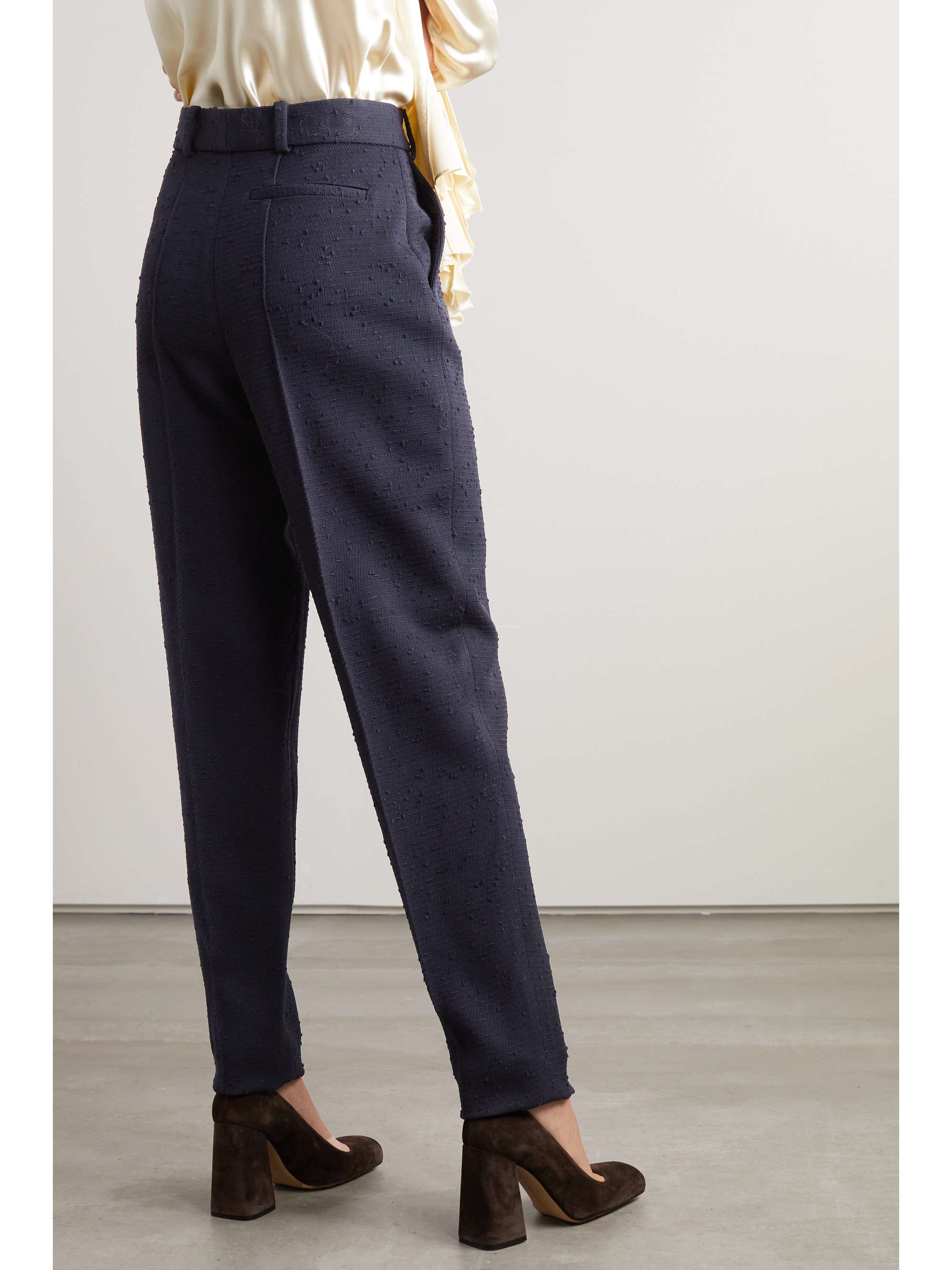 TORY BURCH Pleated wool-blend tapered pants | NET-A-PORTER