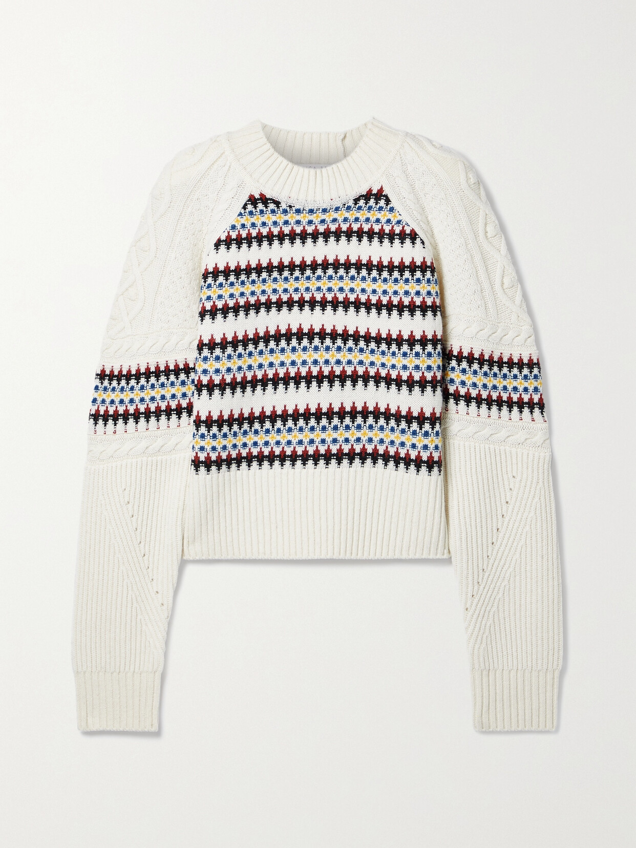 Veronica Beard Jimena Merino Wool-jacquard Sweater - Cream