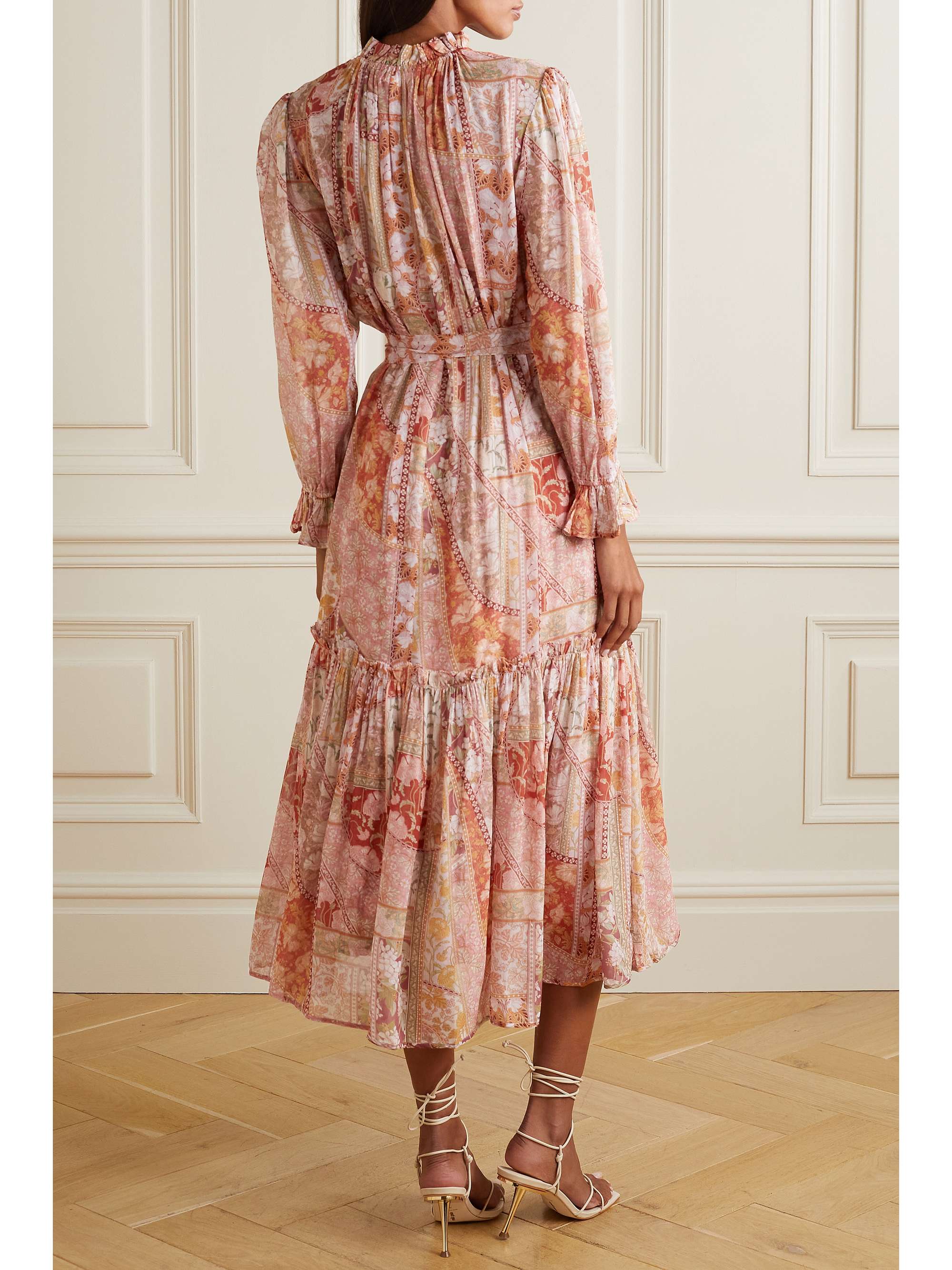 Red Kaleidoscope belted printed georgette midi dress | ZIMMERMANN | NET-A-PORTER