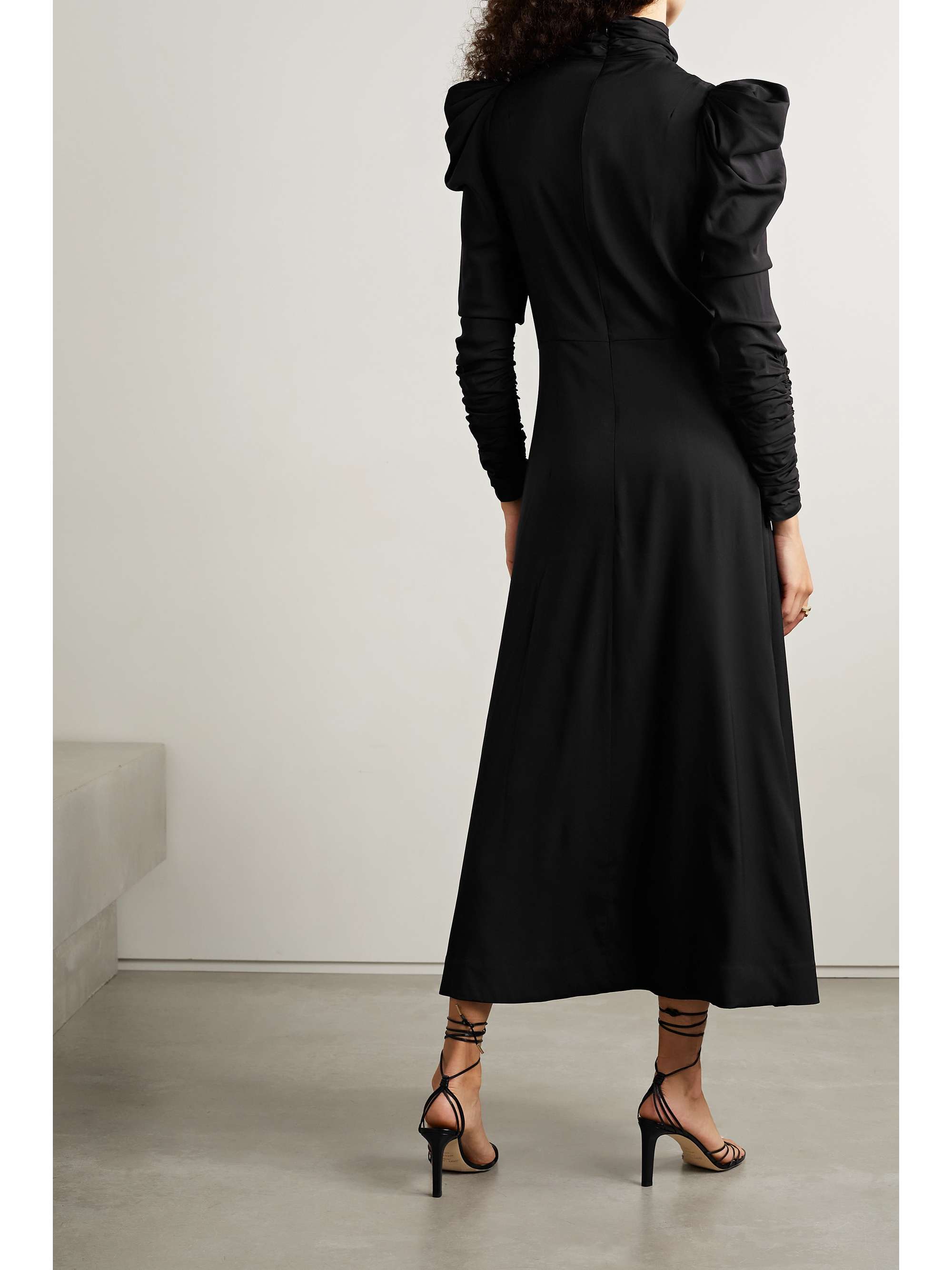 Black Kaleidoscope draped silk-blend midi dress | ZIMMERMANN | NET-A-PORTER