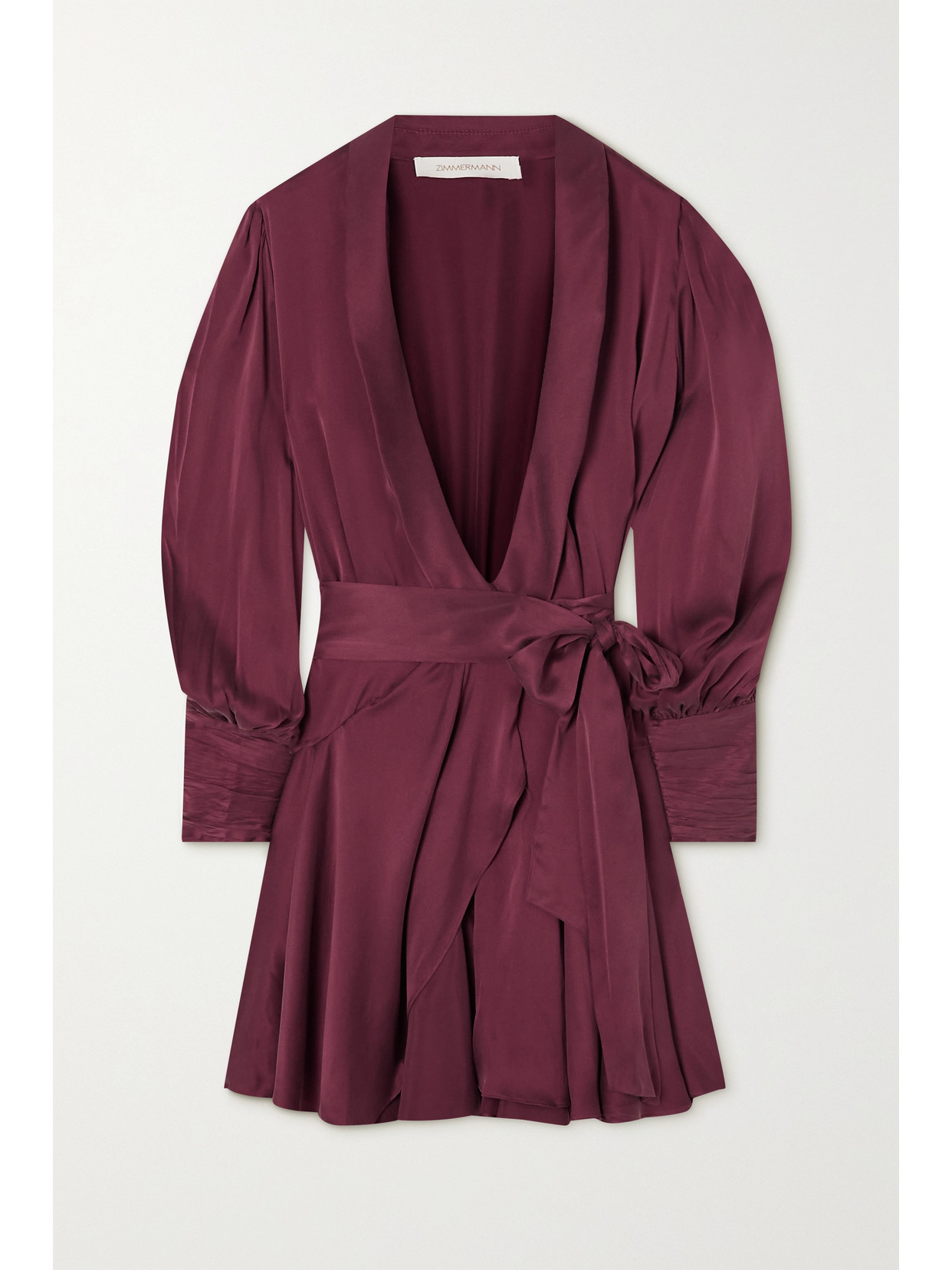 Zimmermann Silk Wrap Midi Dress In Burgundy