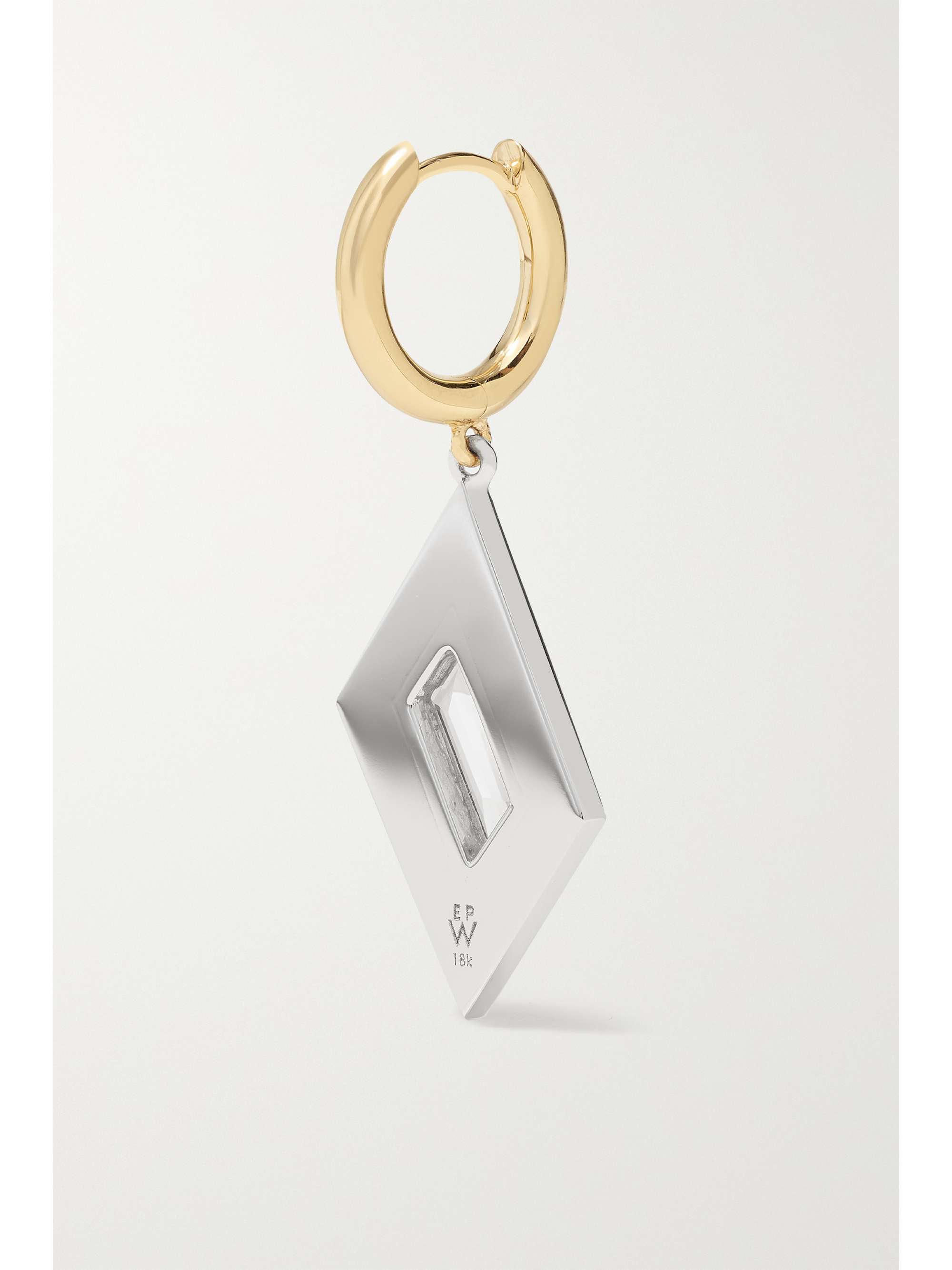 EMILY P. WHEELER + NET SUSTAIN Rhomboid 18-karat recycled yellow and white gold, topaz and diamond hoop earrings