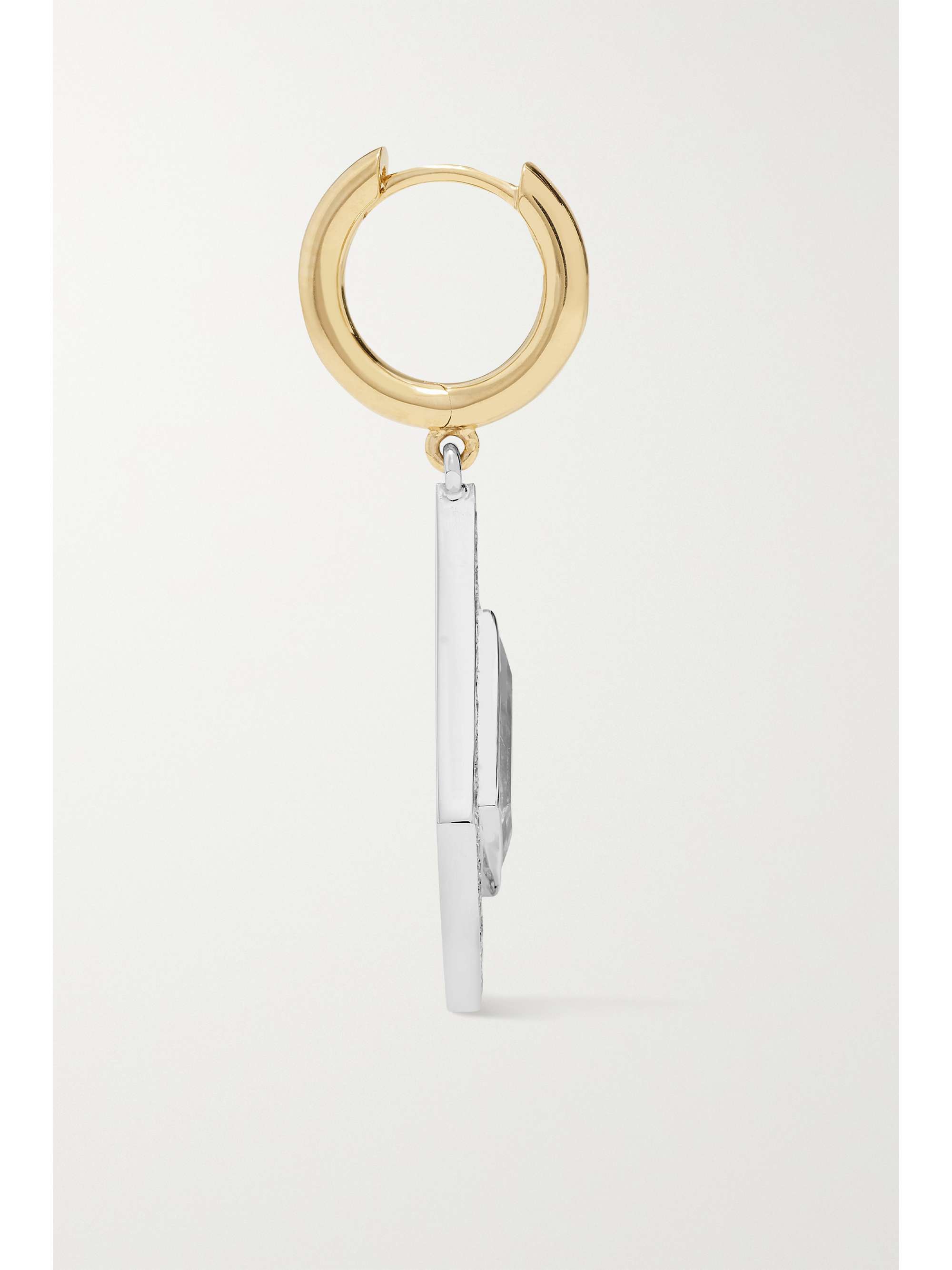 EMILY P. WHEELER + NET SUSTAIN Rhomboid 18-karat recycled yellow and white gold, topaz and diamond hoop earrings