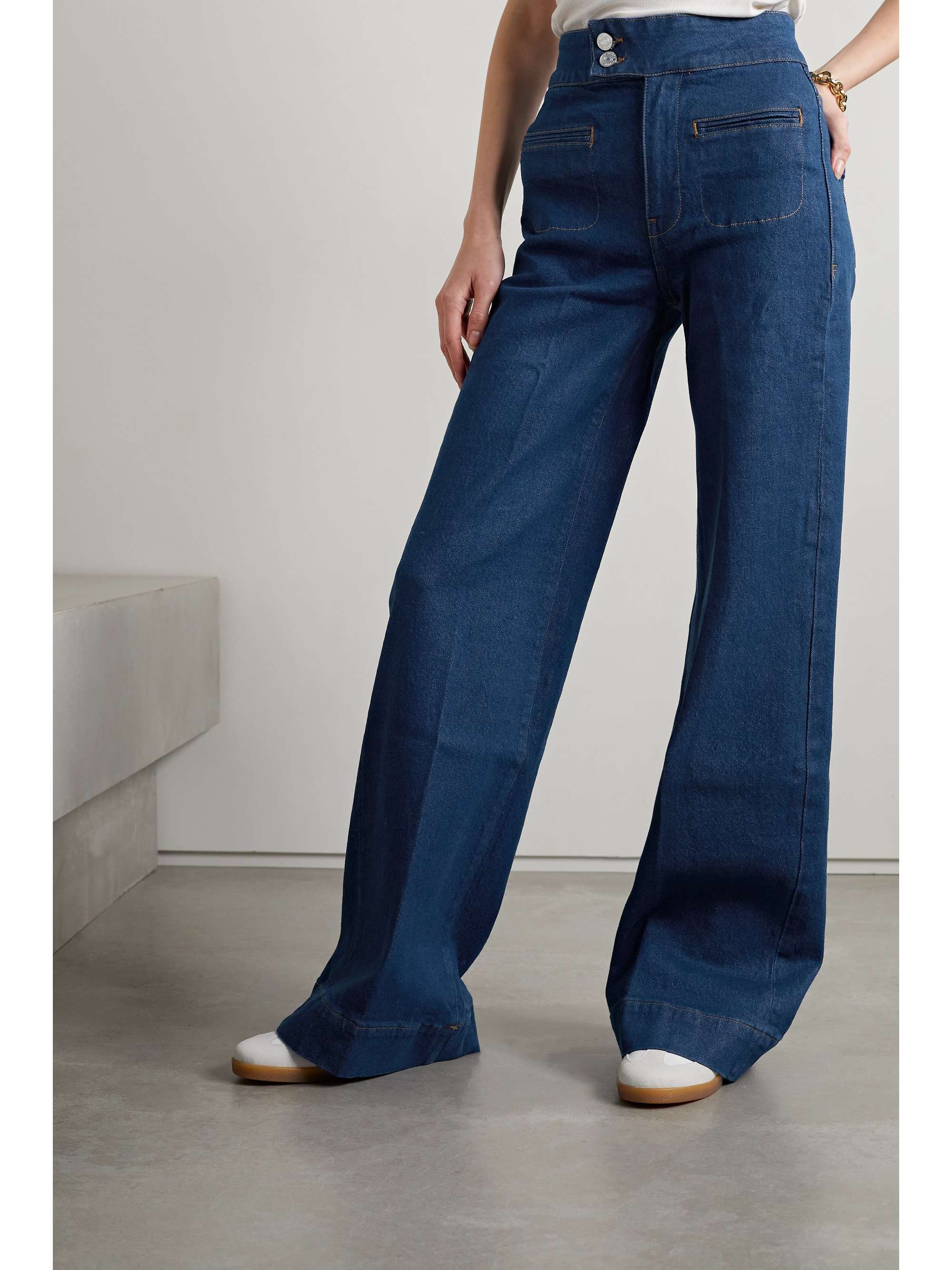 FRAME Le Hardy highrise wideleg jeans NETAPORTER
