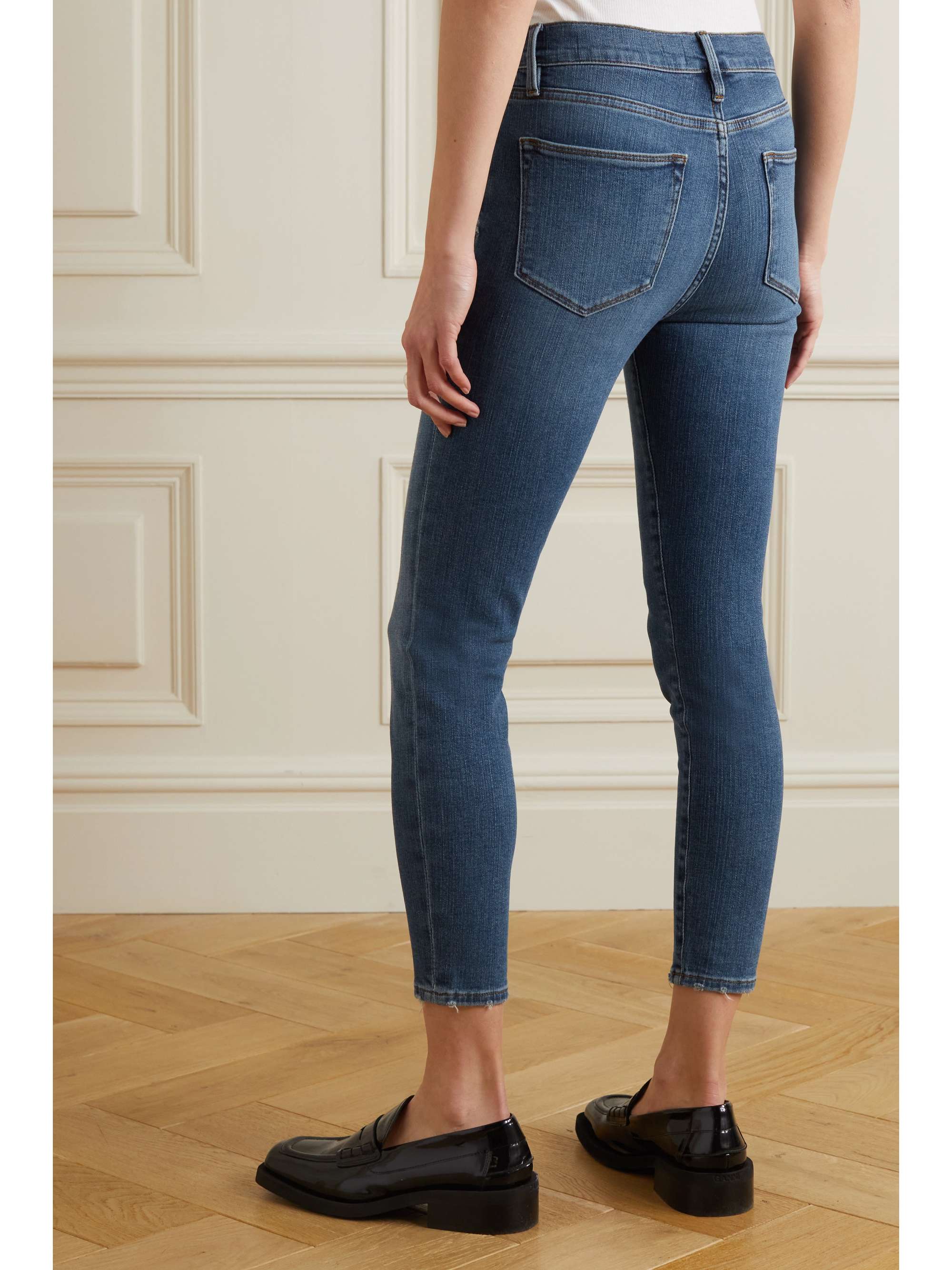 Dark denim Le High cropped skinny jeans 