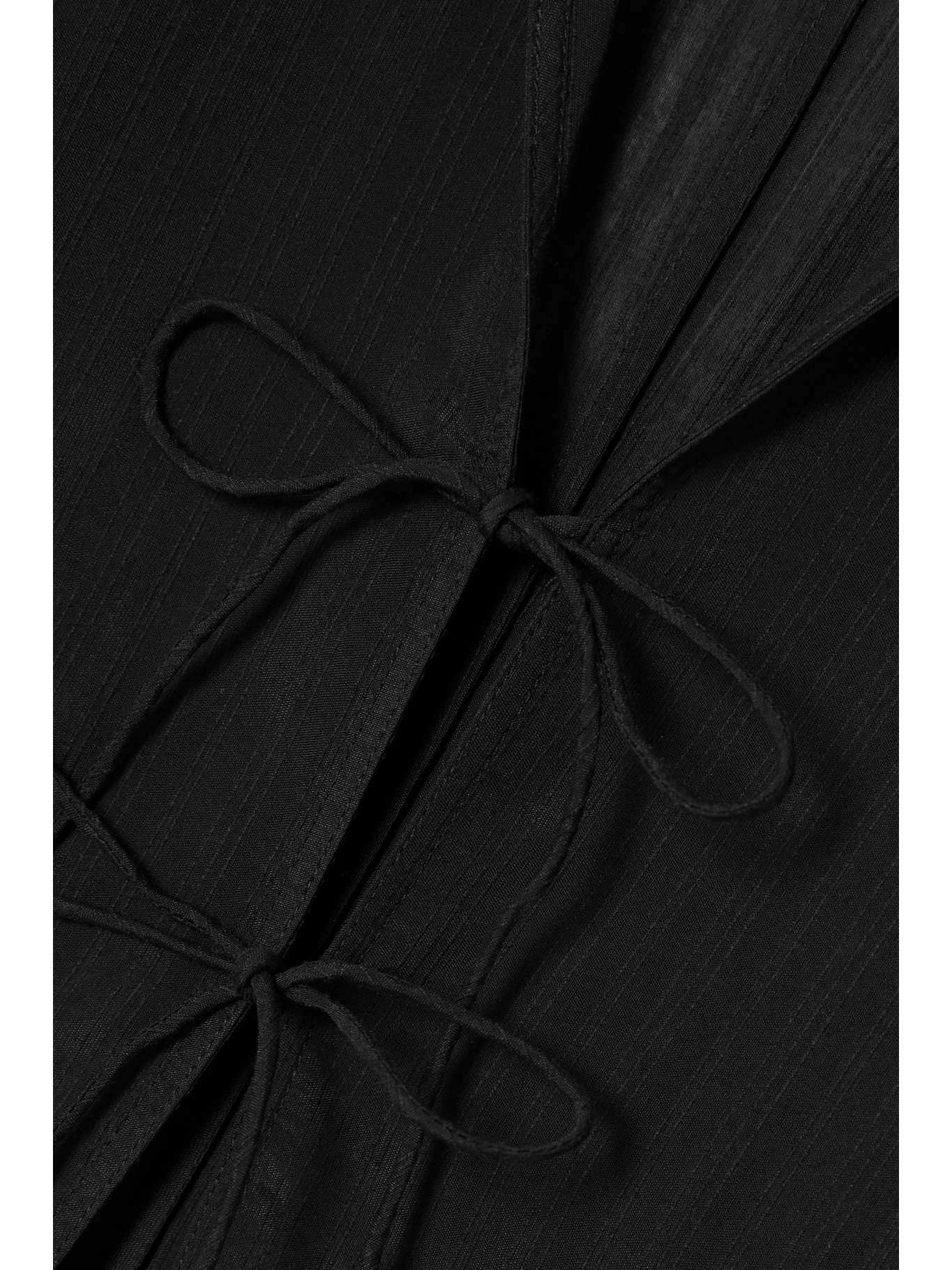 FRAME Tiedetailed topstitched voile blouse NETAPORTER