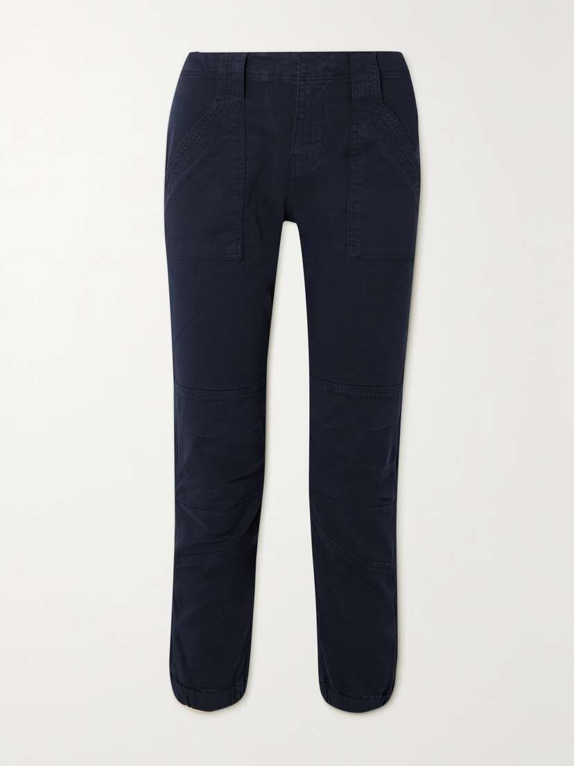 Frame Paneled Stretch-cotton Twill Tapered Pants