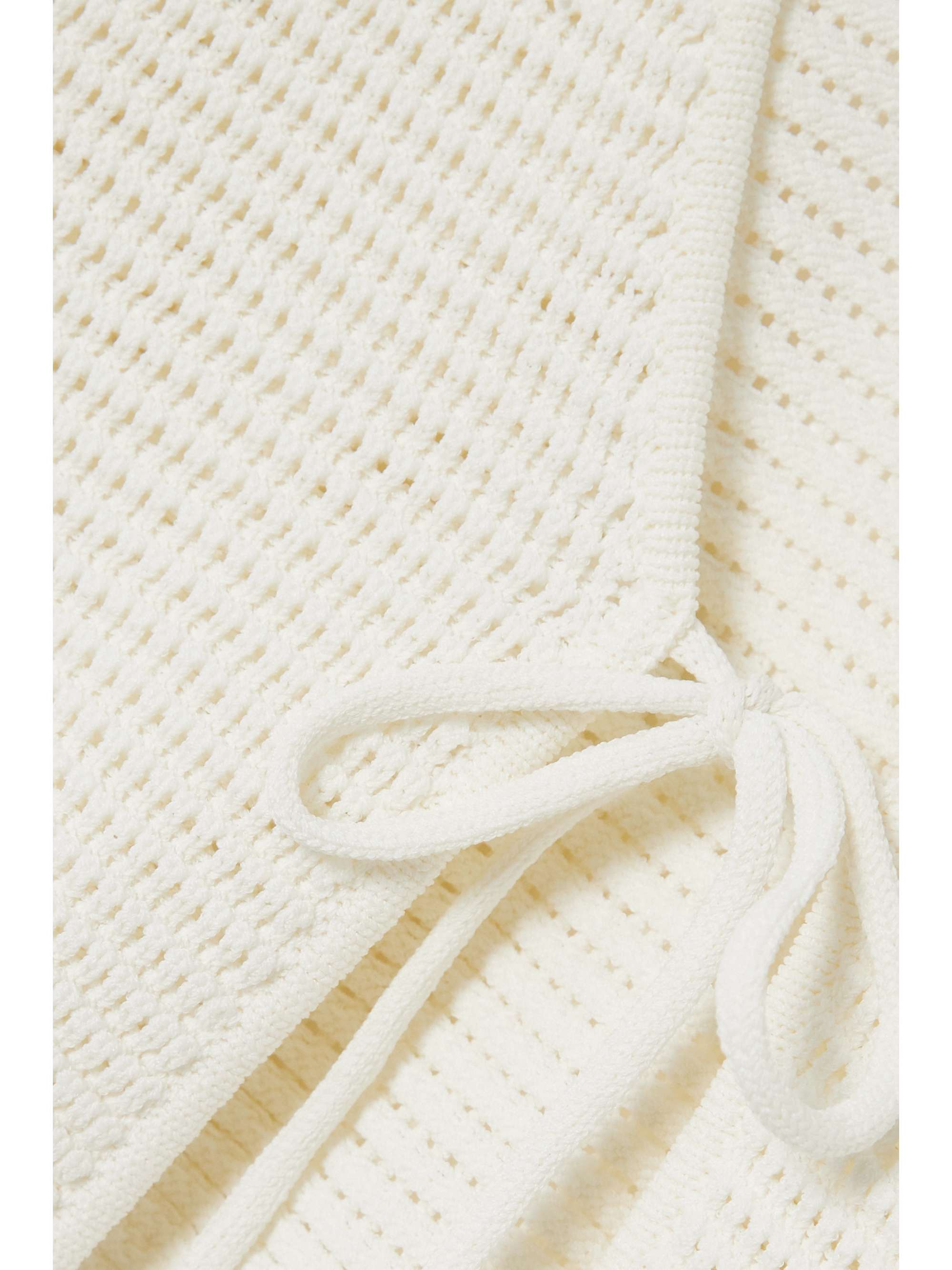 FRAME Cropped crochet-knit cardigan