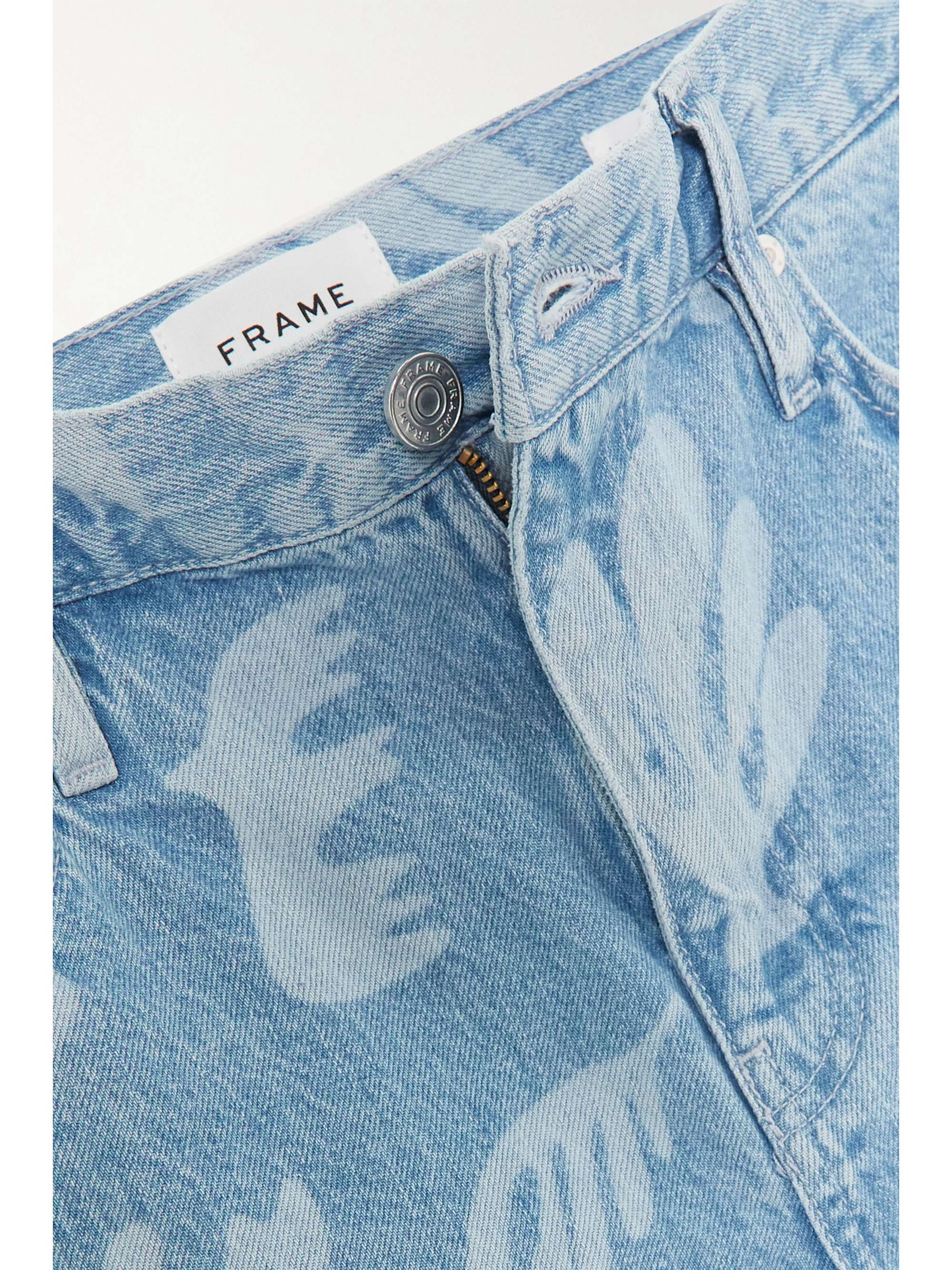 Mid denim Barrel printed high-rise tapered jeans | FRAME | NET-A-PORTER