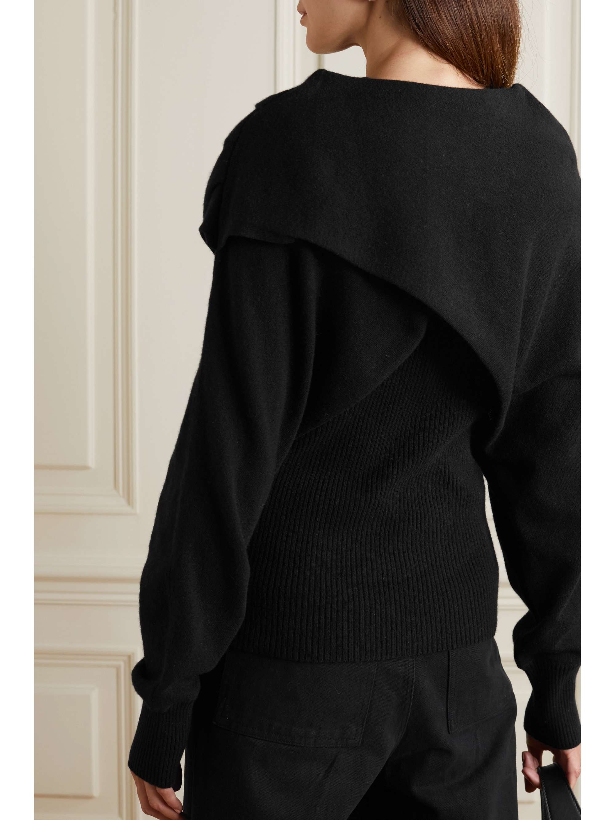 ENVELOPE1976 Frieze convertible ribbed cashmere and wool-blend sweater