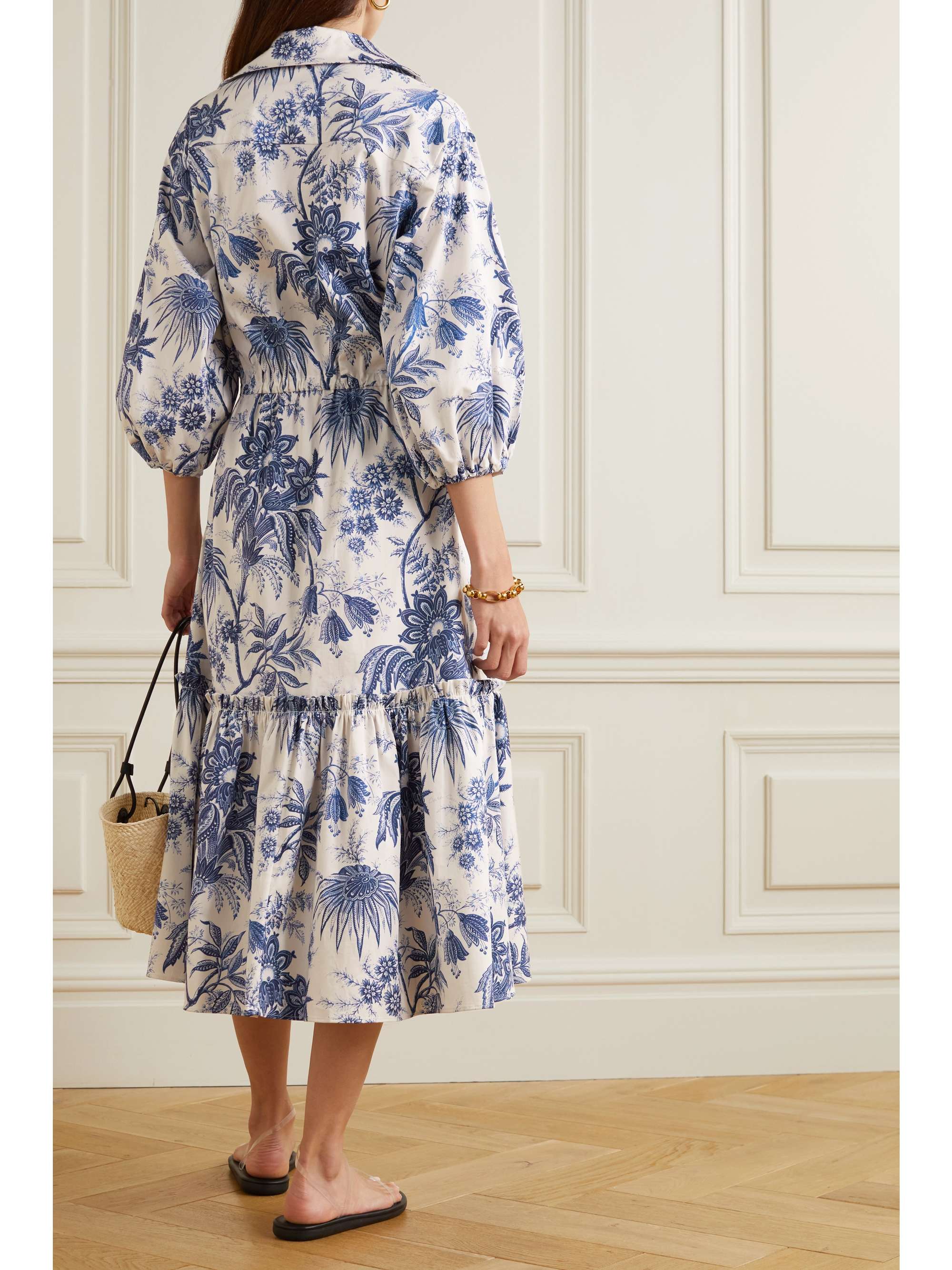 Cara Cara - Hutton Floral-Print Cotton-poplin Shirt Dress - Blue - Small - Net A Porter