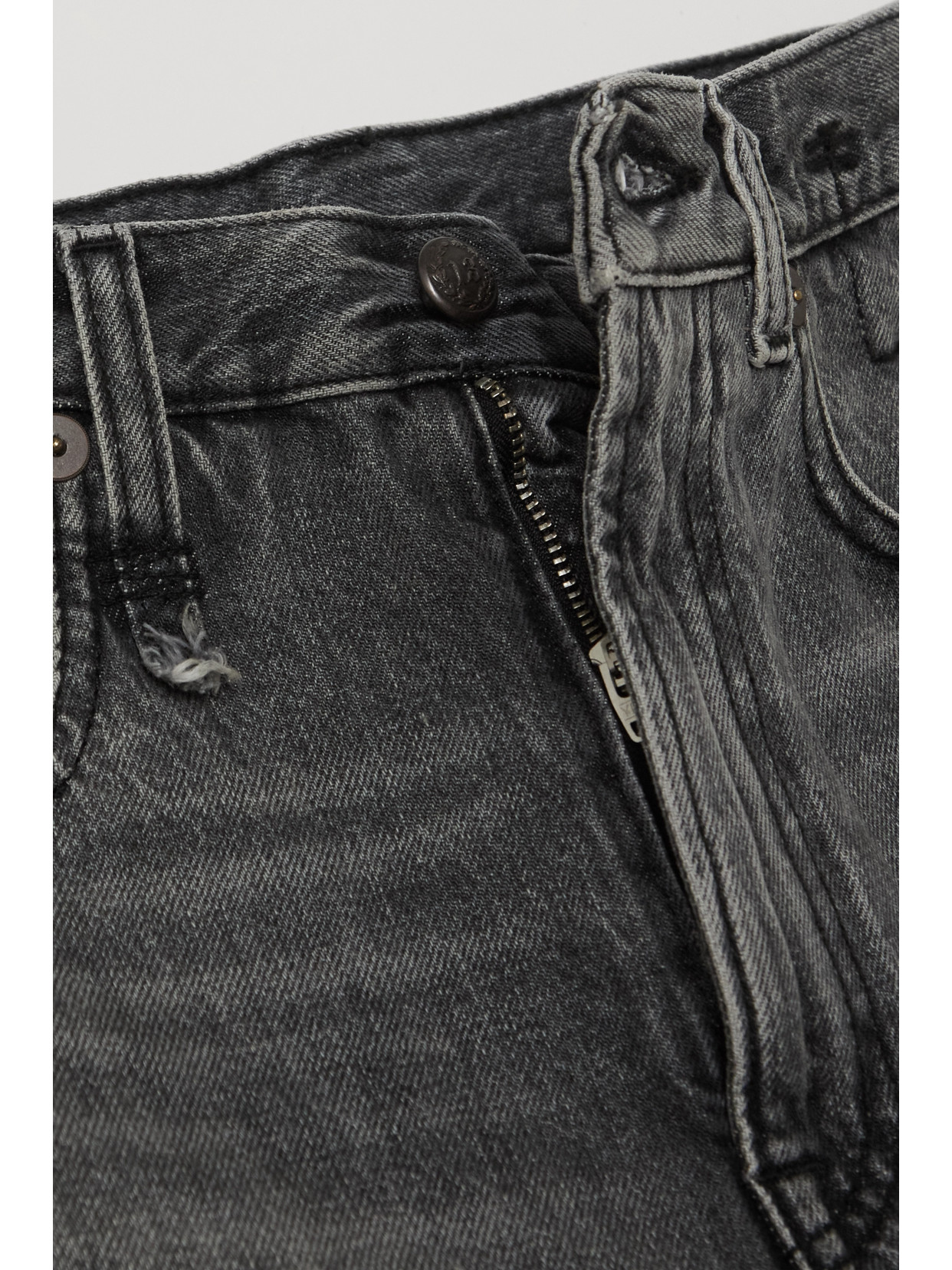 Courtney Chaps Denim And Leather Slim-Leg Jeans