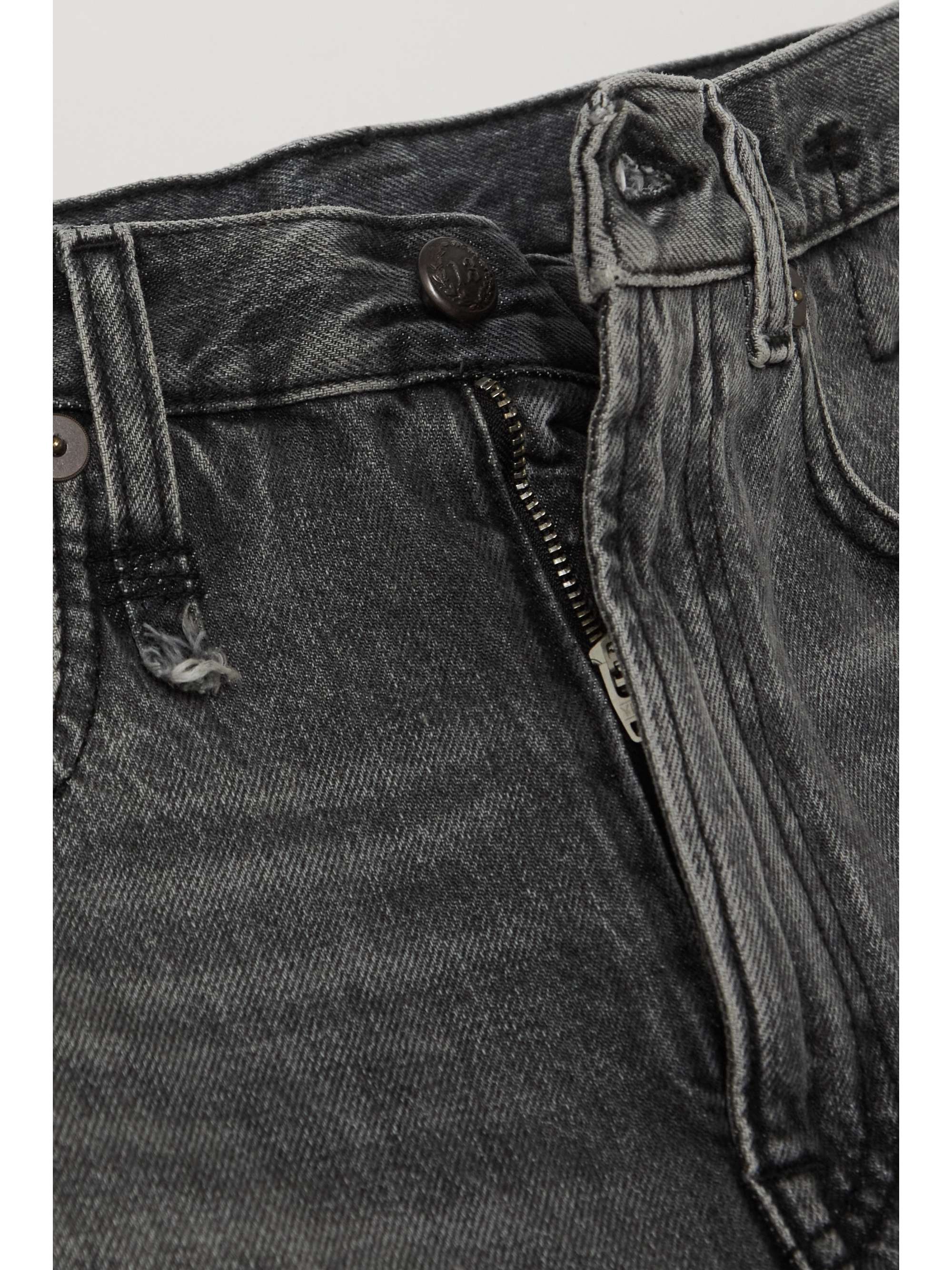 R13 Courtney Chaps denim and leather slim-leg jeans