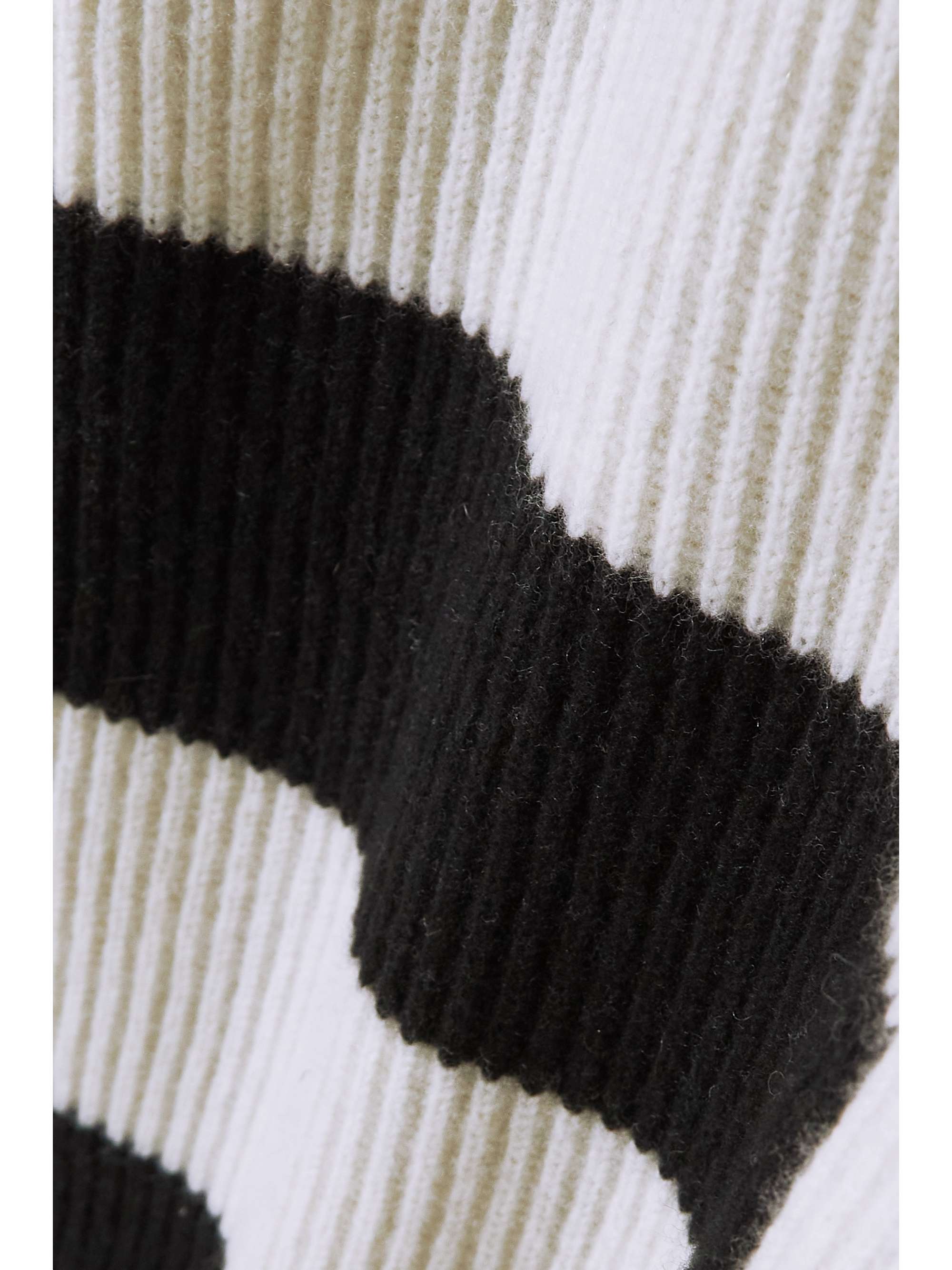 JOSEPH Striped ribbed merino wool turtleneck sweater