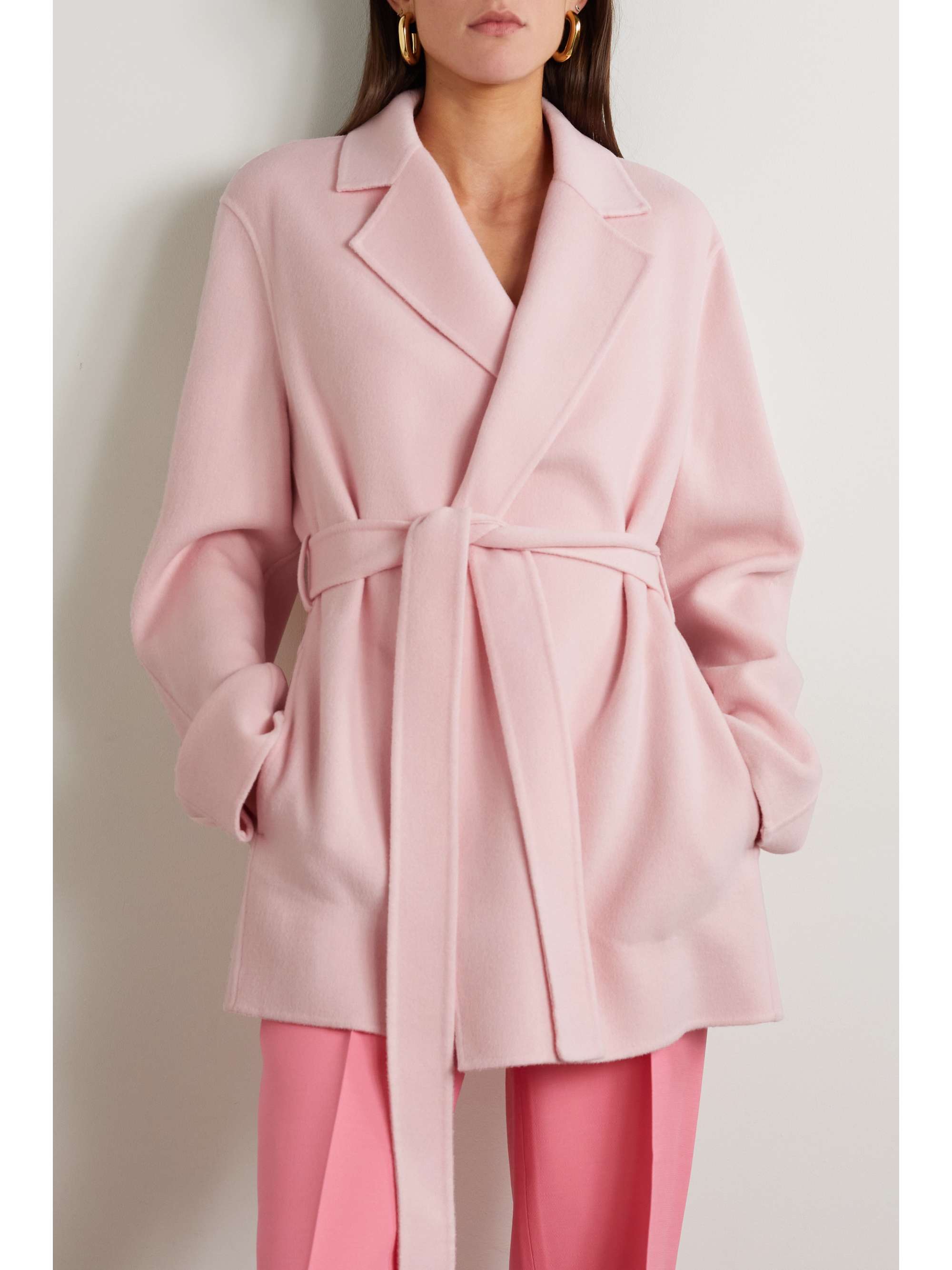 Cenda belted wool and cashmere-blend coat Cenda belted wool and cashmere-blend coat