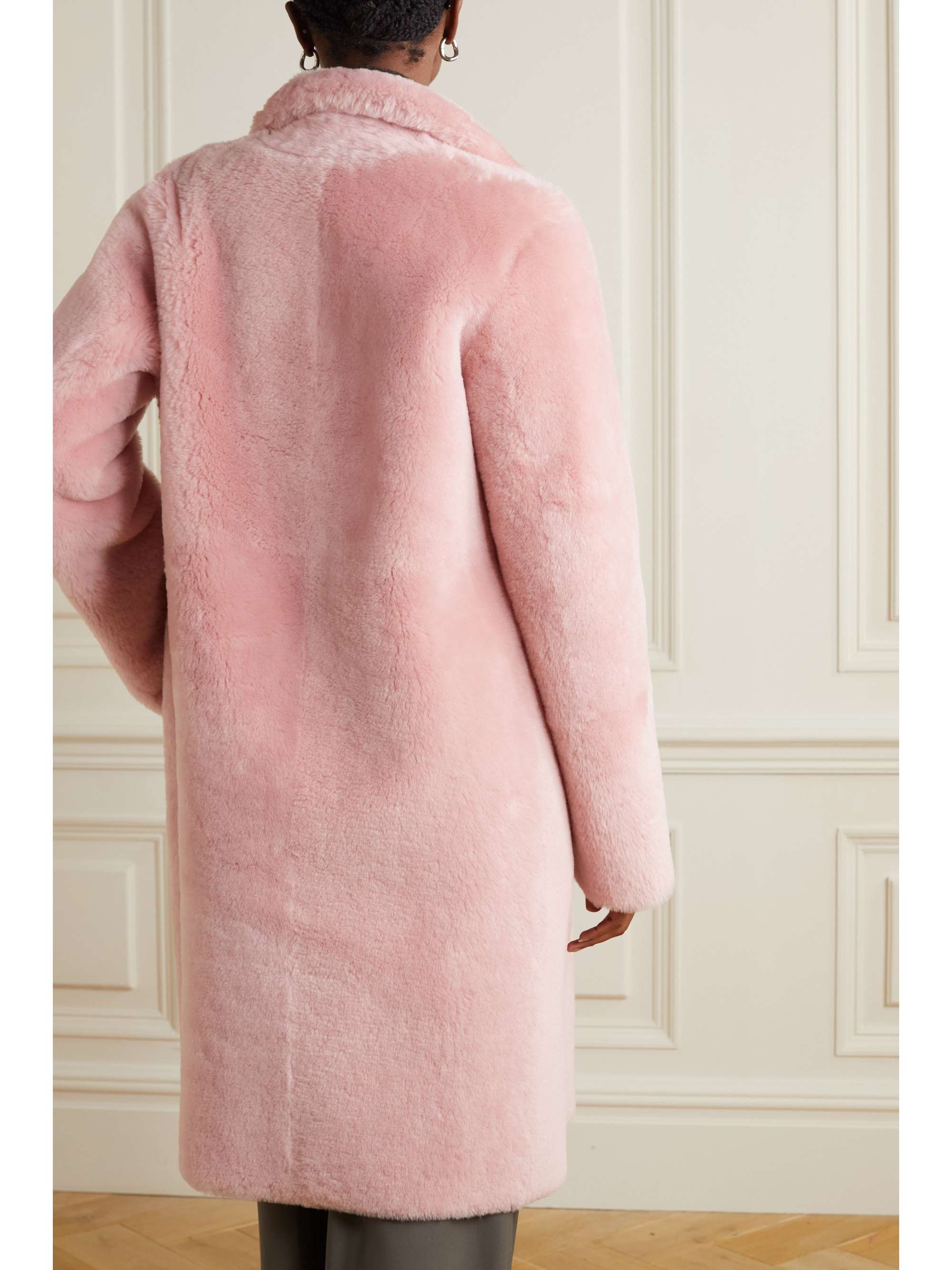 Pink Britanny shearling coat | JOSEPH 
