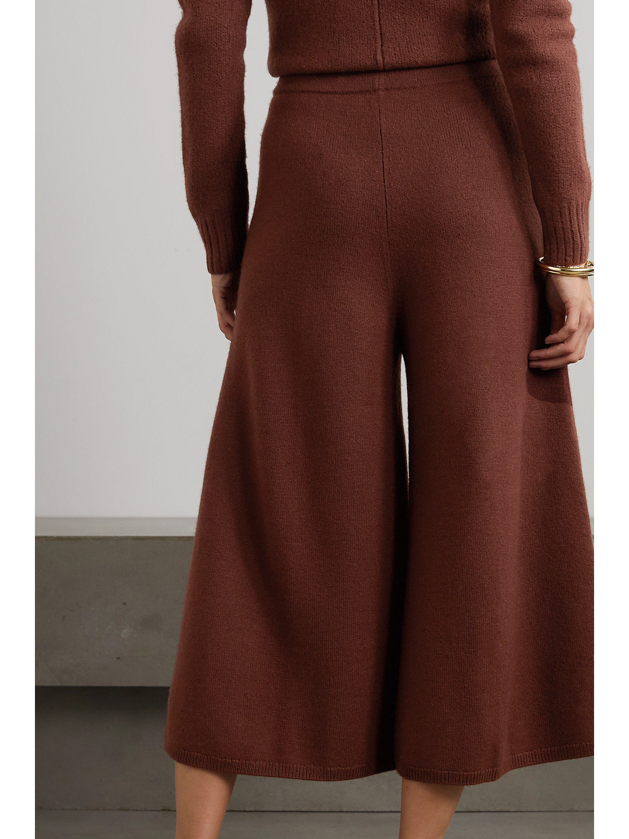 Joseph Wool Cropped Wide-leg Pants In Brown