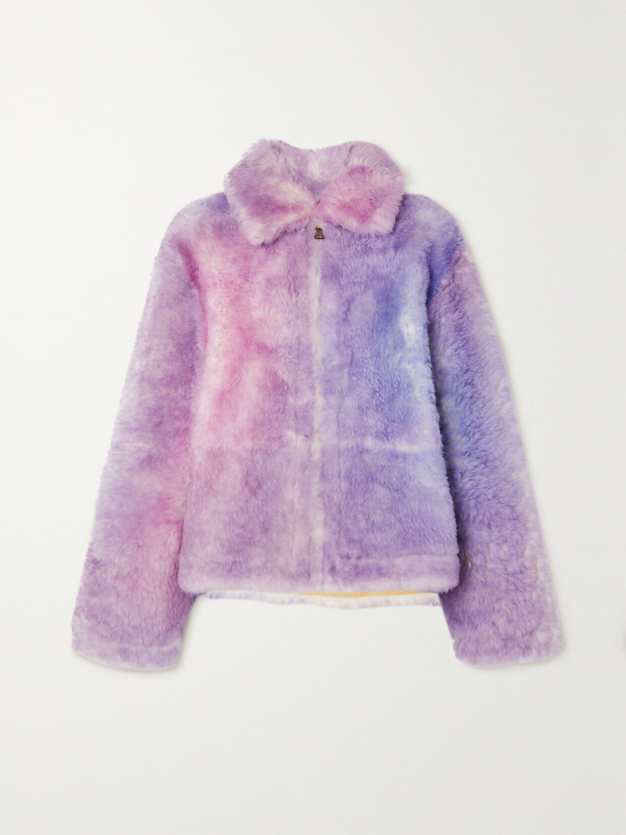 ERL - Tie-dyed Shearling Coat - Purple