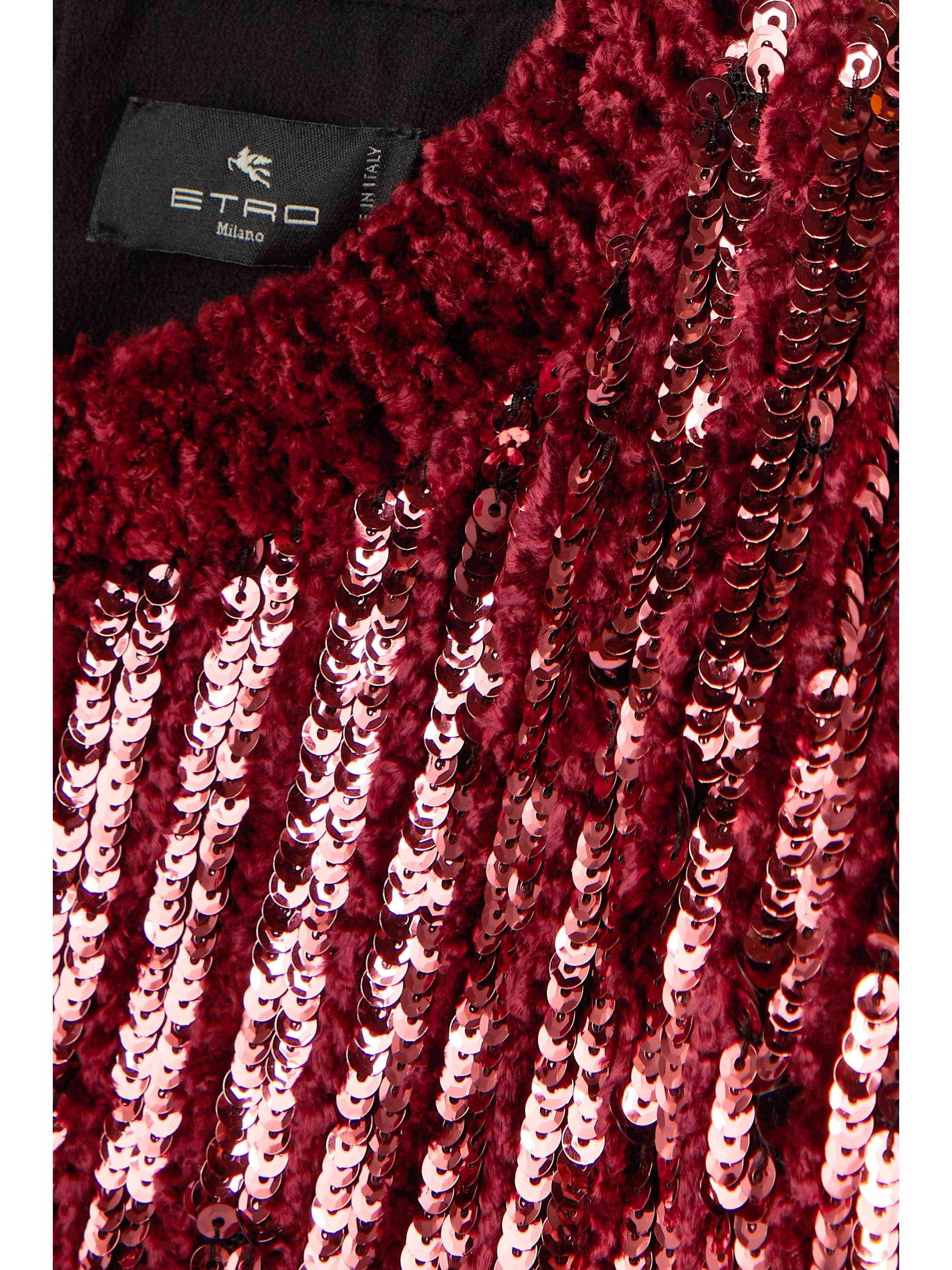 Marlene fringed velvet and sequined tulle blouse