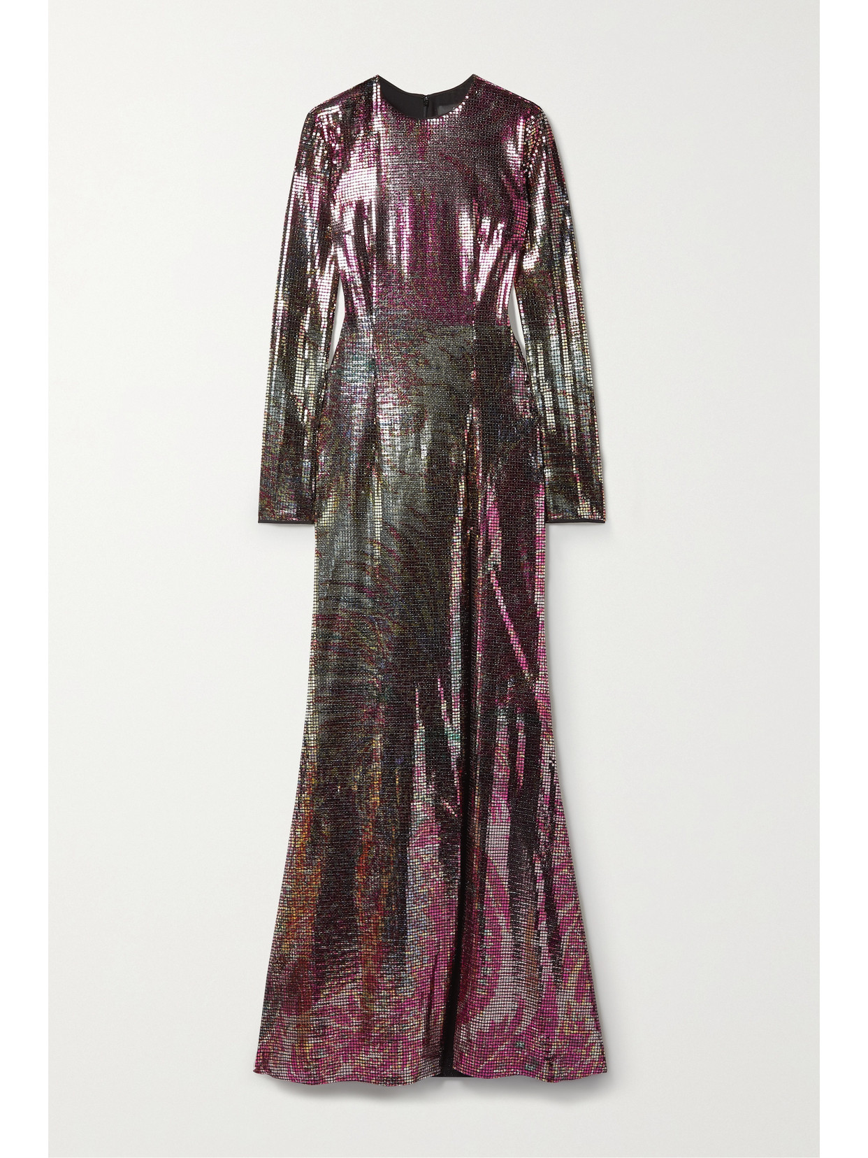 Etro Nan Iridescent Grid Gown In Burgundy