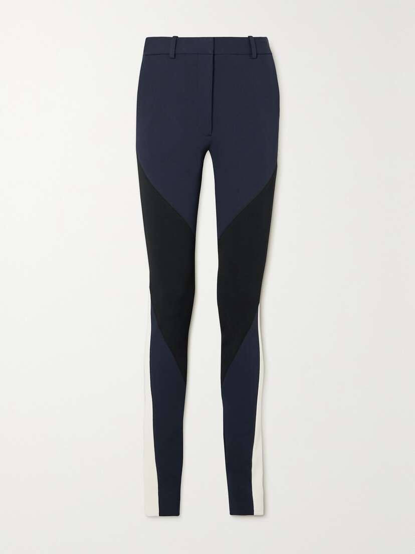 Victoria Beckham Paneled Stretch-jersey Track Pants - UK 14