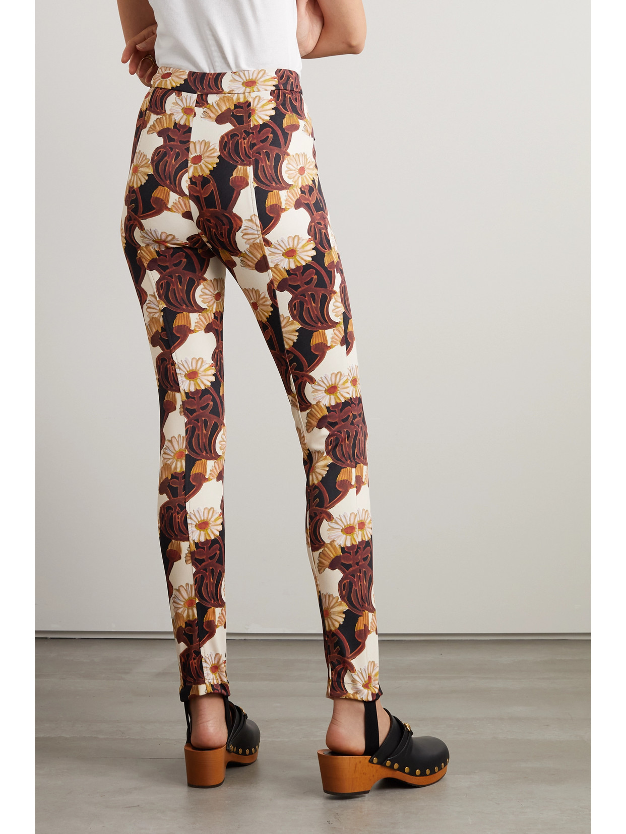 Shop La Doublej Sky Printed Tech-jersey Leggings In Brown