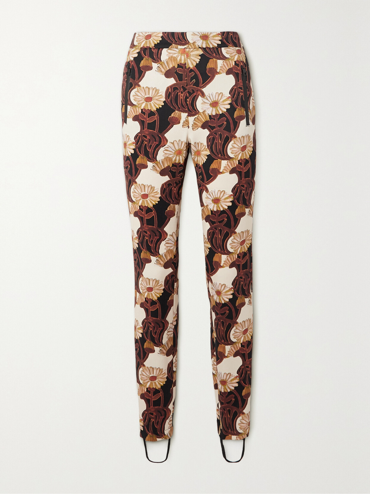 Shop La Doublej Sky Printed Tech-jersey Leggings In Brown