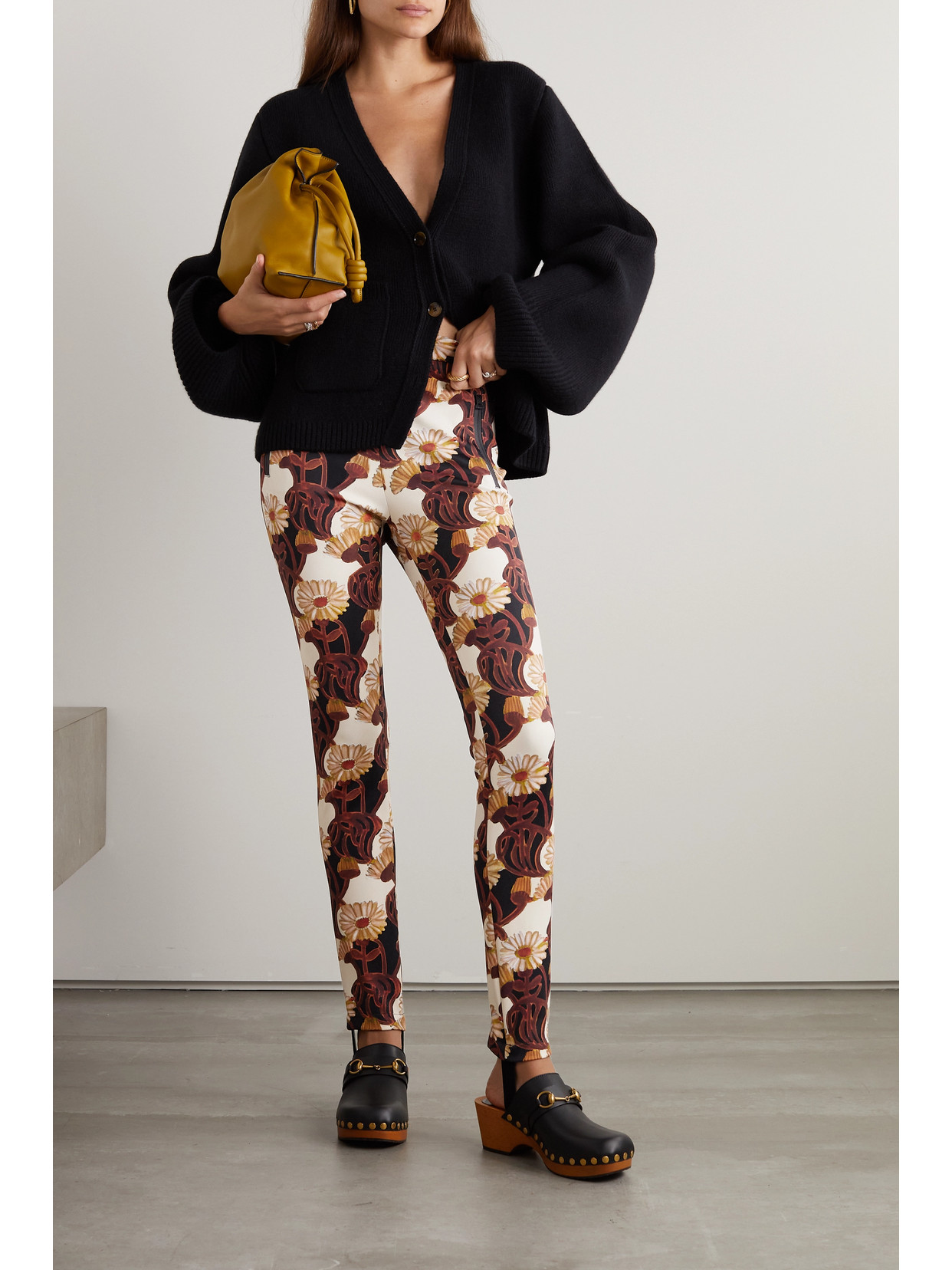 Shop La Doublej Sky Printed Tech-jersey Leggings In Brown