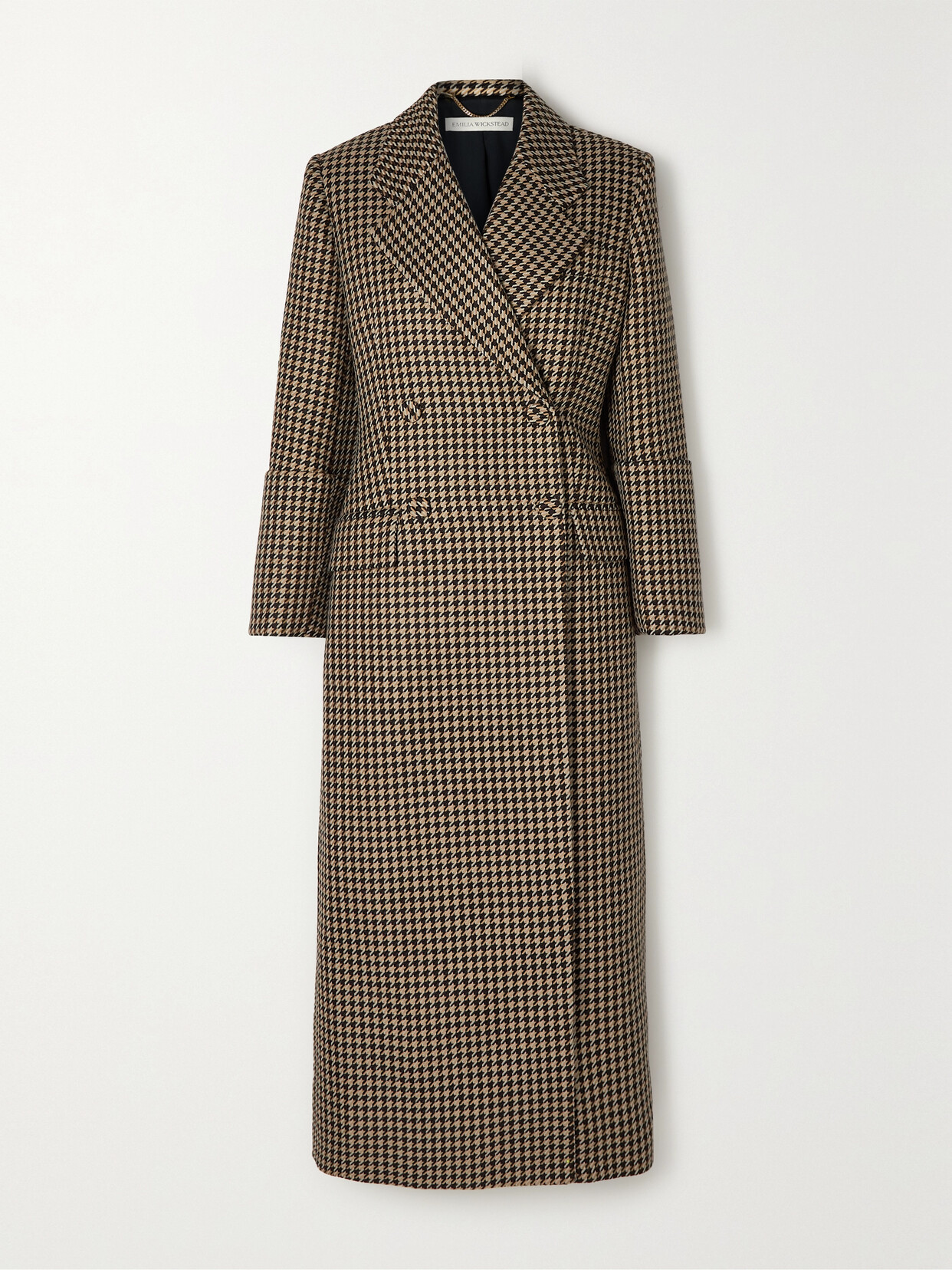 Emilia Wickstead Maddy Houndstooth Wool-blend Coat In Camel | ModeSens