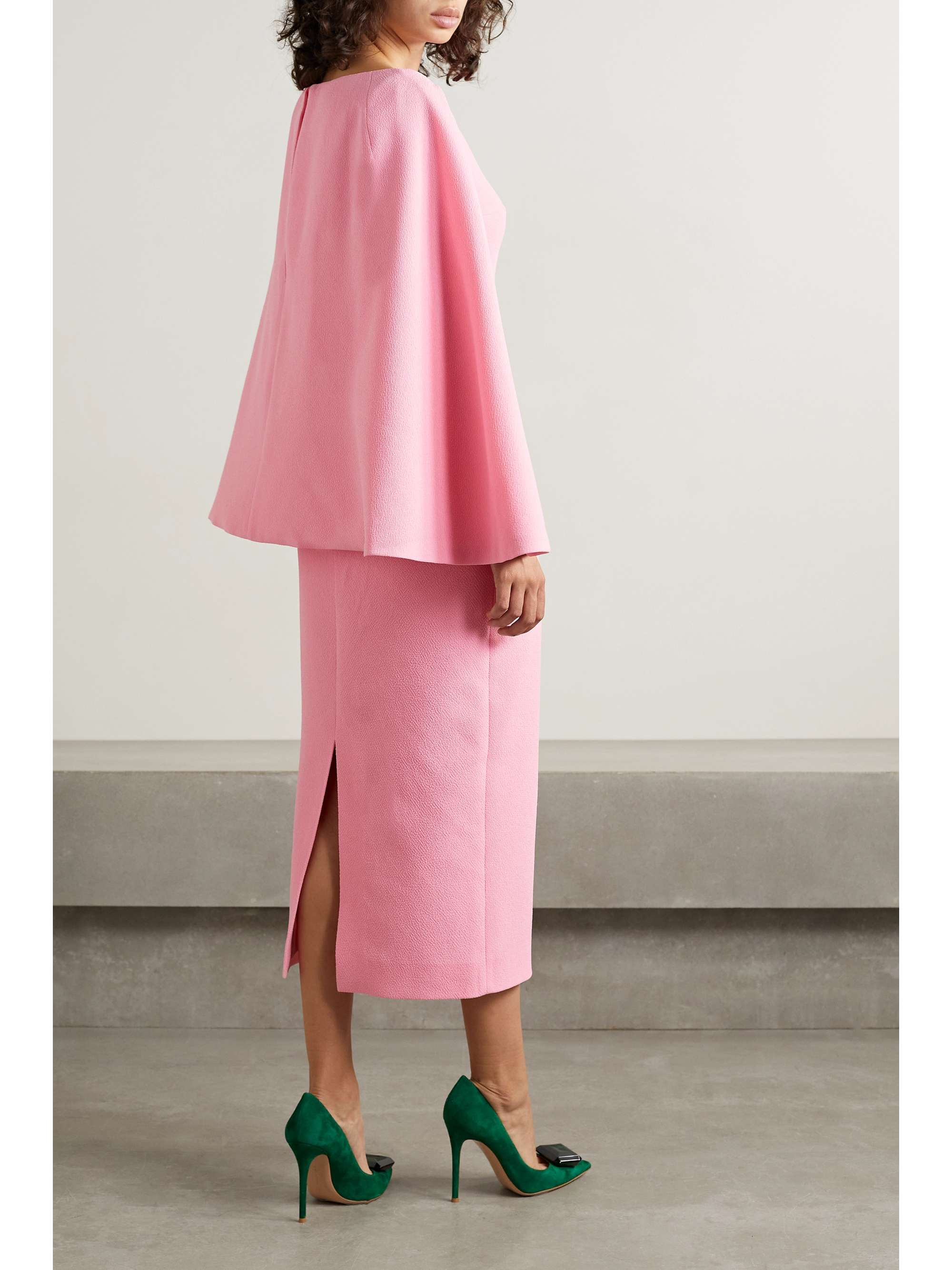 EMILIA WICKSTEAD Switzy capeeffect crepe midi dress NETAPORTER