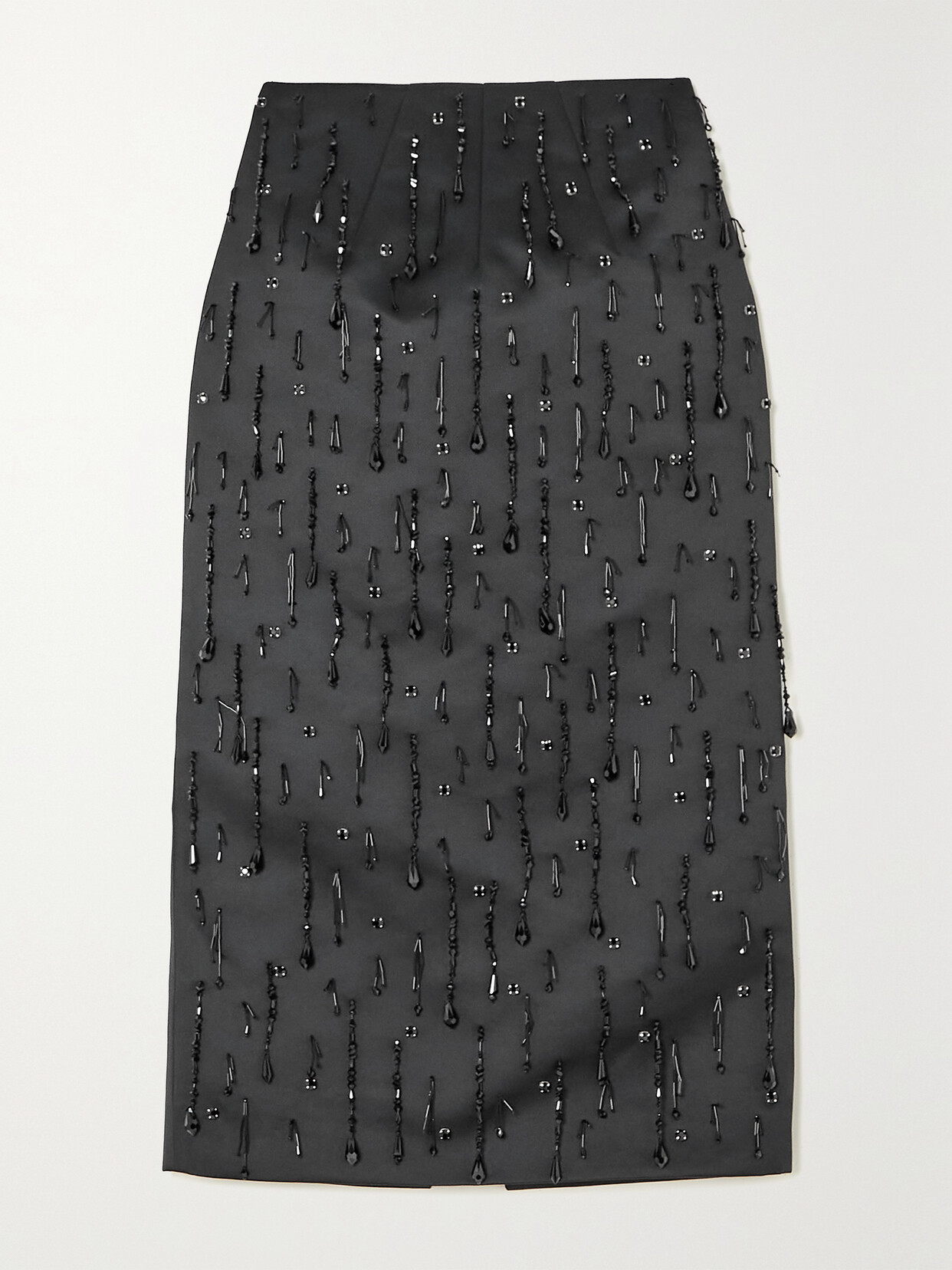 Emilia Wickstead Genevieve Bead-embellished Duchesse-satin Midi Skirt